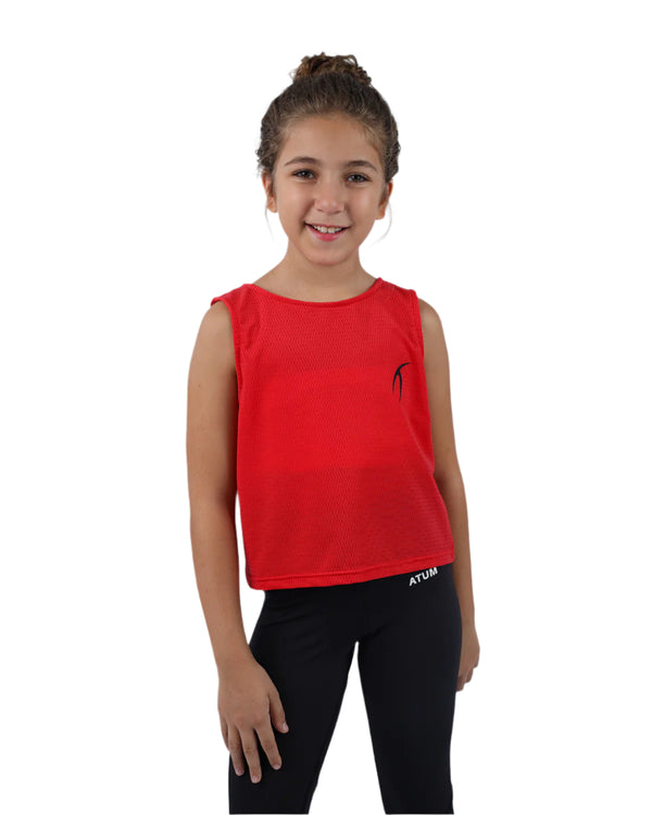 Ultra Sleeveless Cropped Red T-Shirt-Atum -7860601