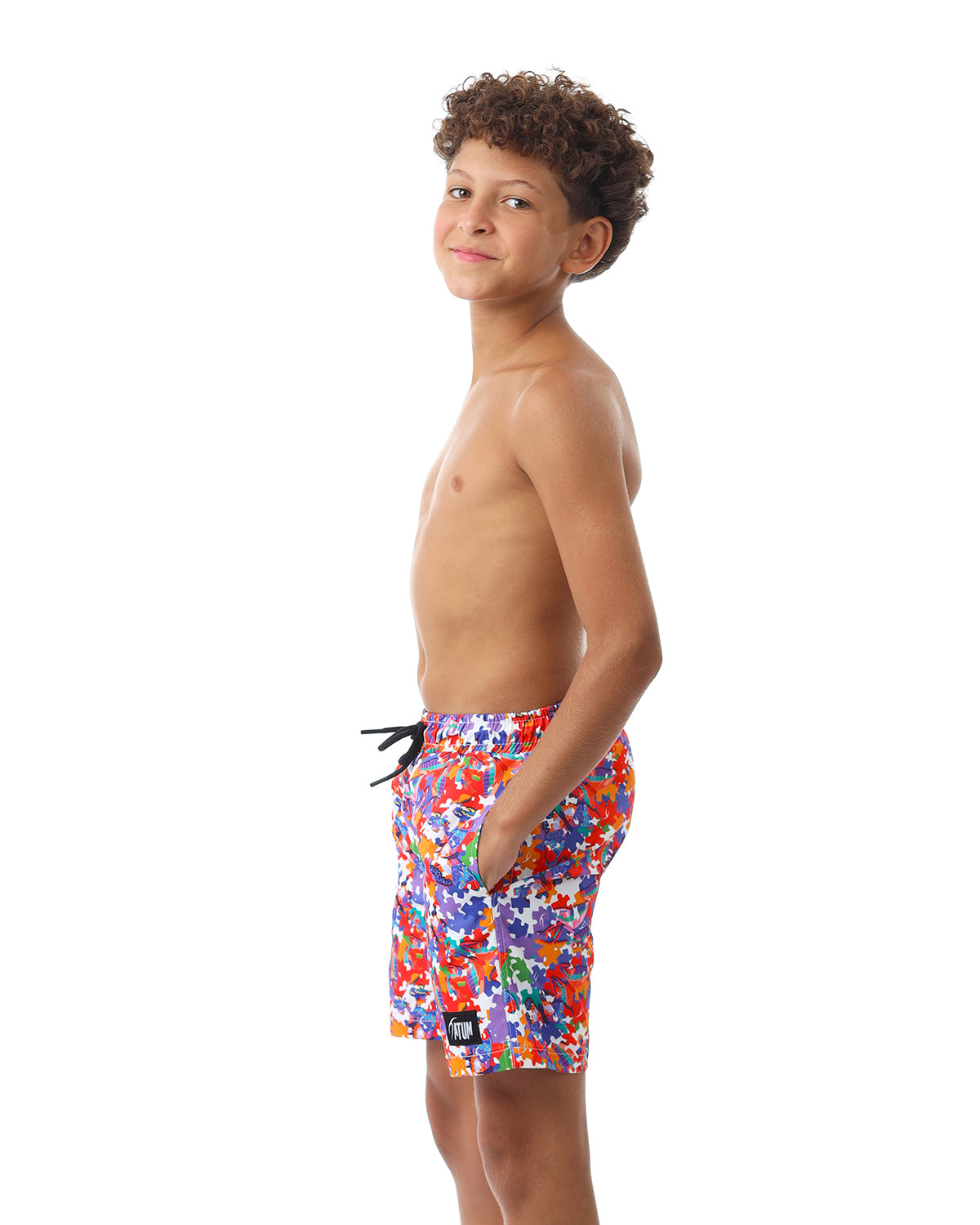 Puzzle Boy's Purple Swim Short-Atum -52355949