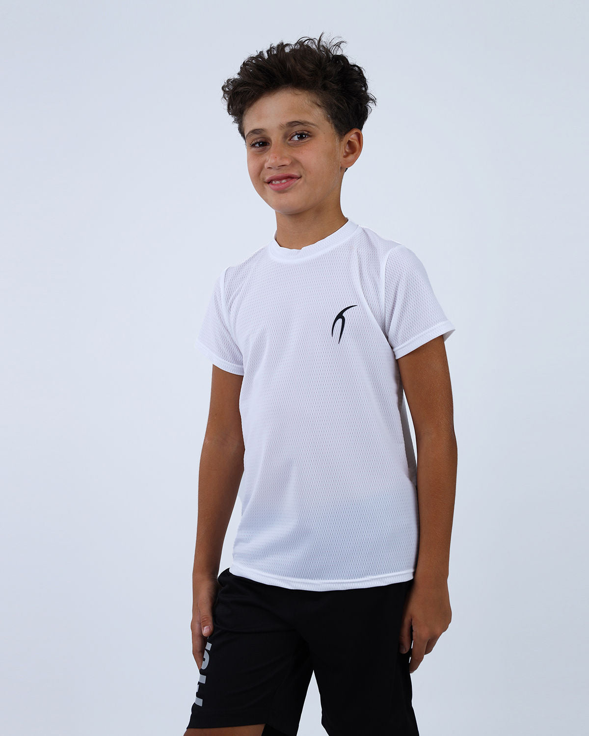 Crew Neck Short Sleeve White Breathable Top-Atum -64178801