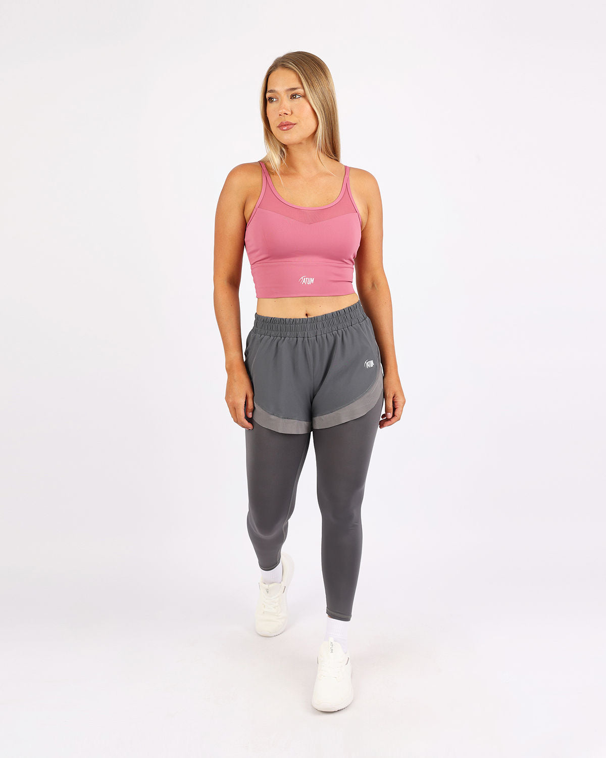 Pocket Wave Skort Gray Leggings-Atum -31222034