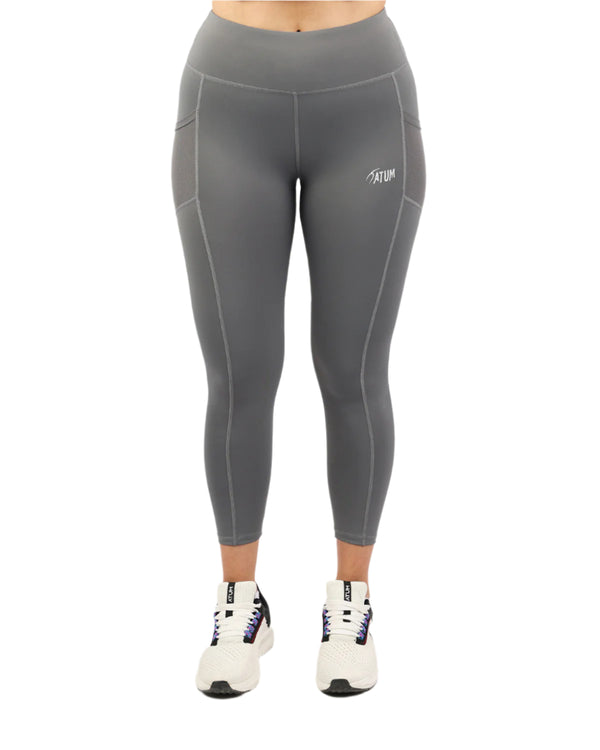 Pocket Flex Capri Gray Leggings-Atum -81053833
