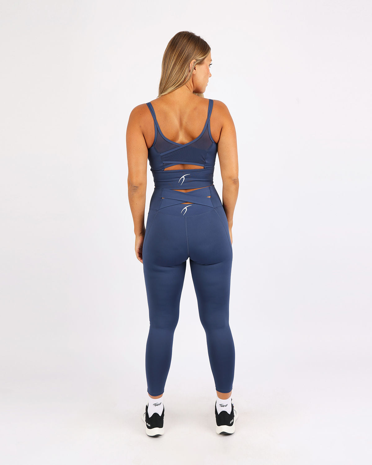 Curve Accent High-Rise Navy Leggings-Atum -58243058