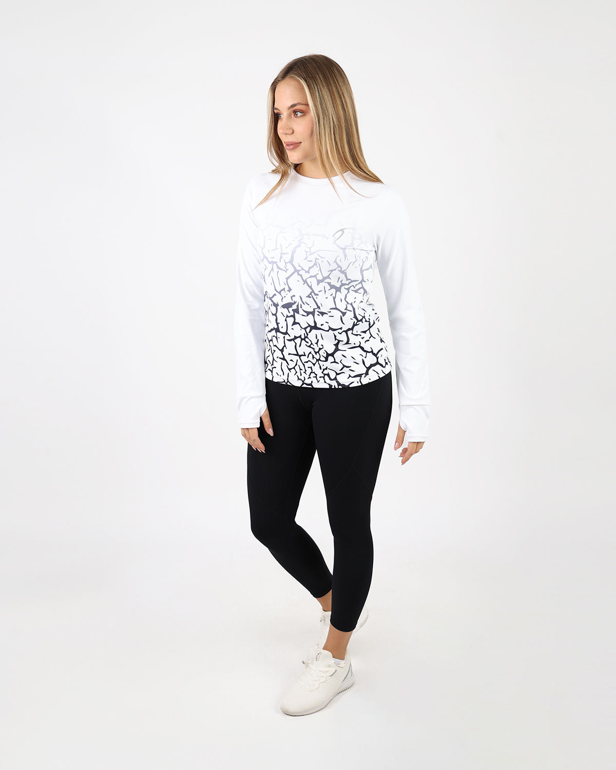 Graffiti Long-Sleeve White Shirt-Atum -51628118