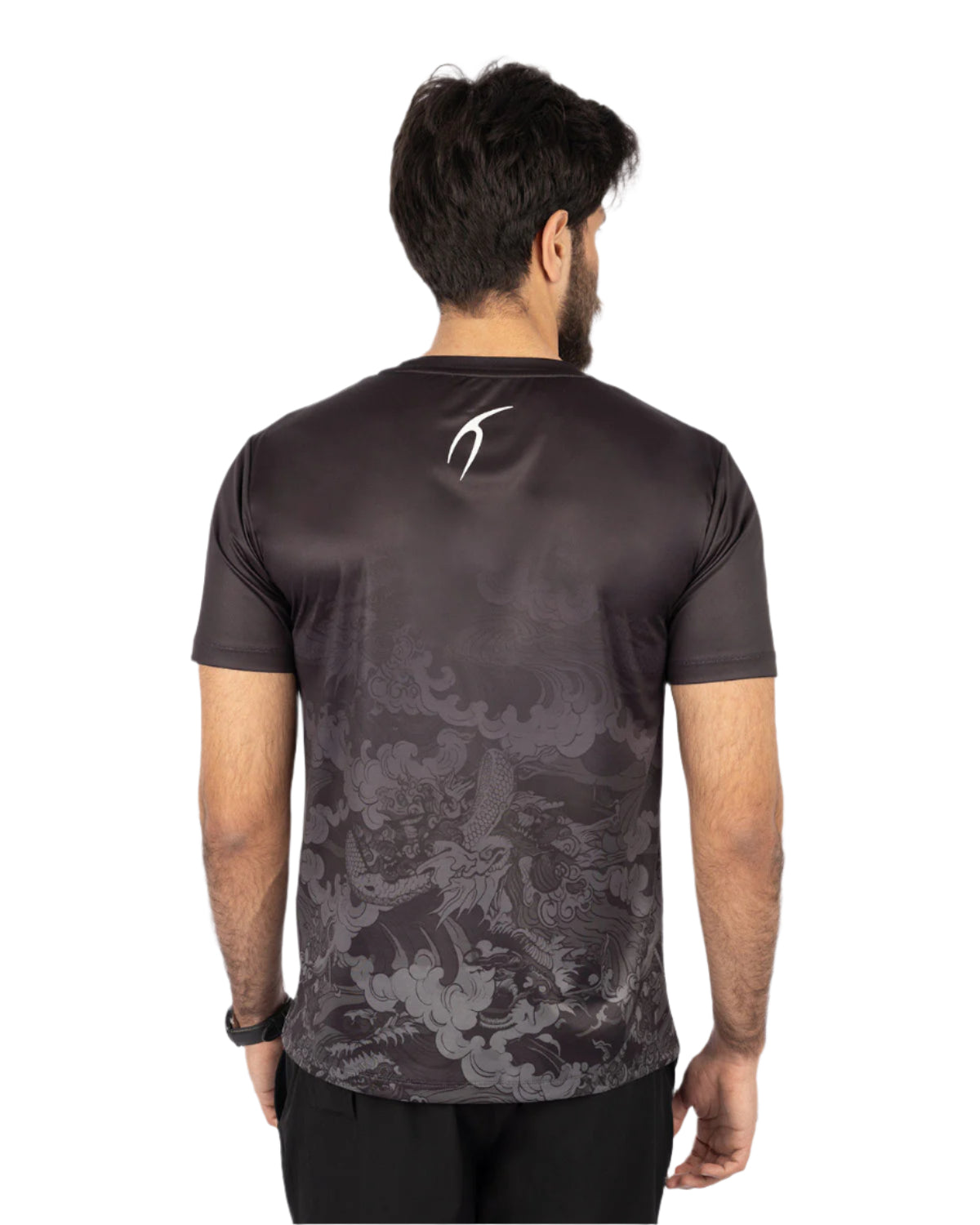 Round Printed Black T-Shirt-Atum -92838925