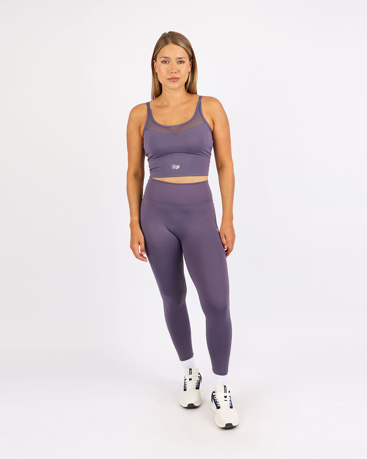 Curve Accent High-Rise Violet Leggings-Atum -17962625