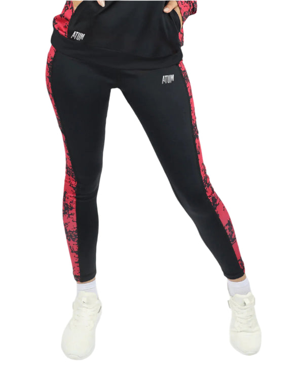 Printed Panel Black Leggings-Atum -18915215