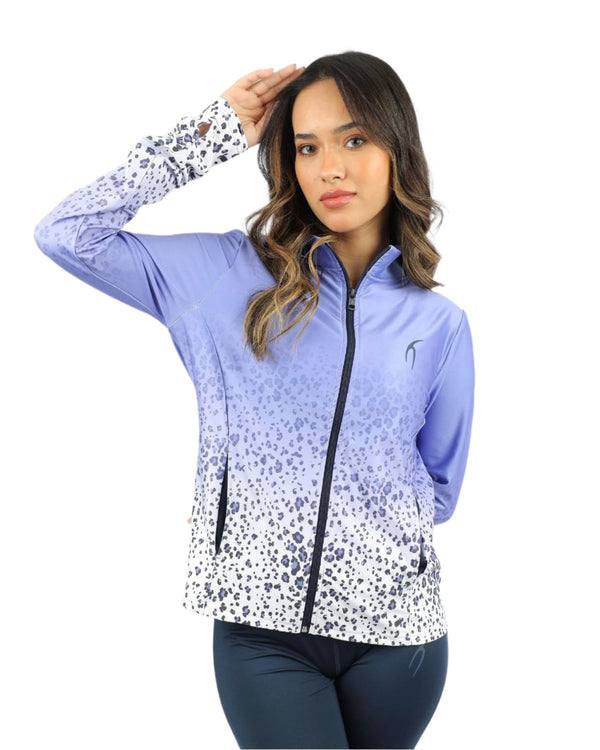 Colored Print Purple Jacket-Atum -58458032