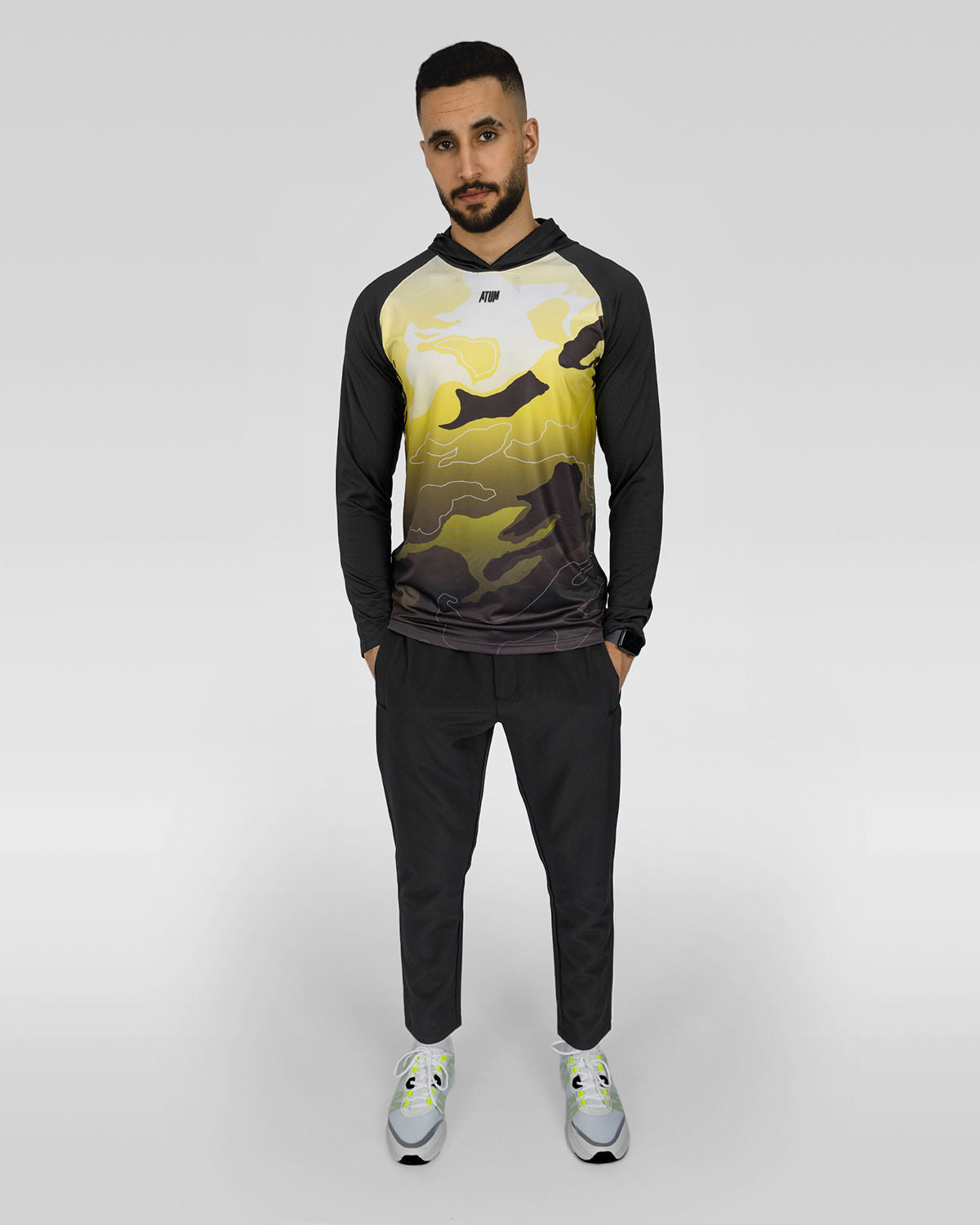 Training Long Sleeves Men's Yellow T-Shirt-Atum -43108167