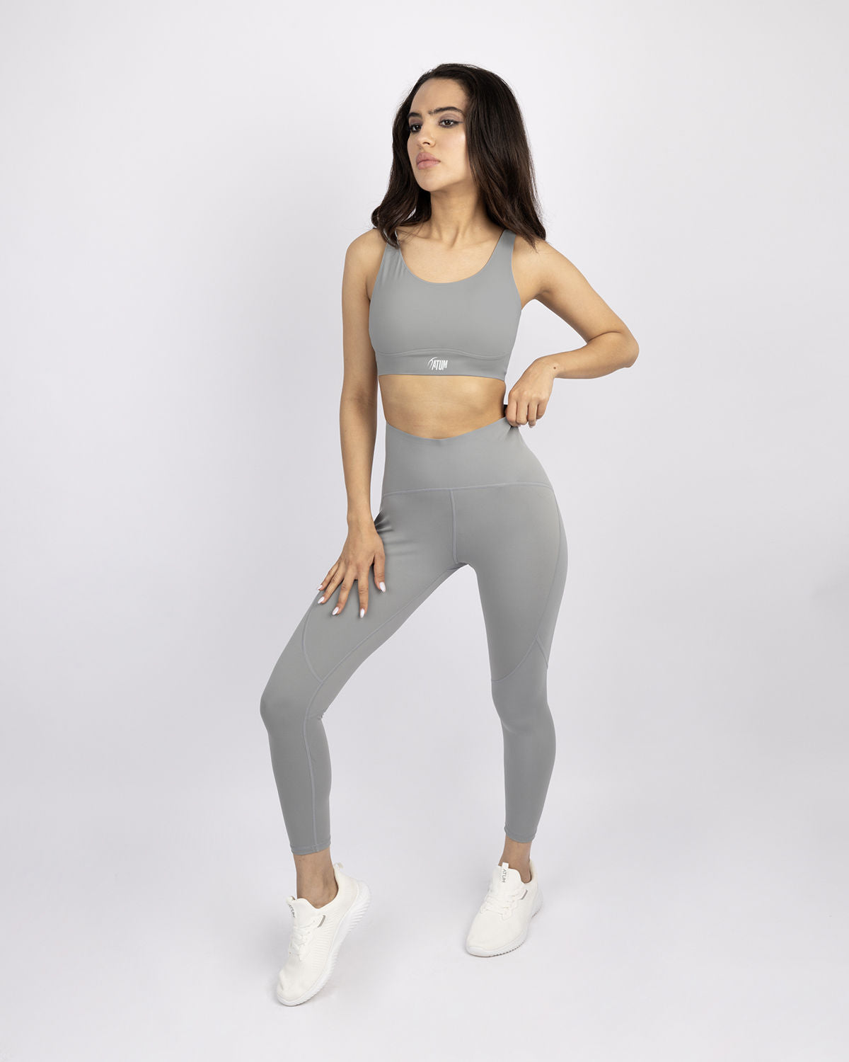 Premium High-Waisted Gray Leggings-Atum -85123050