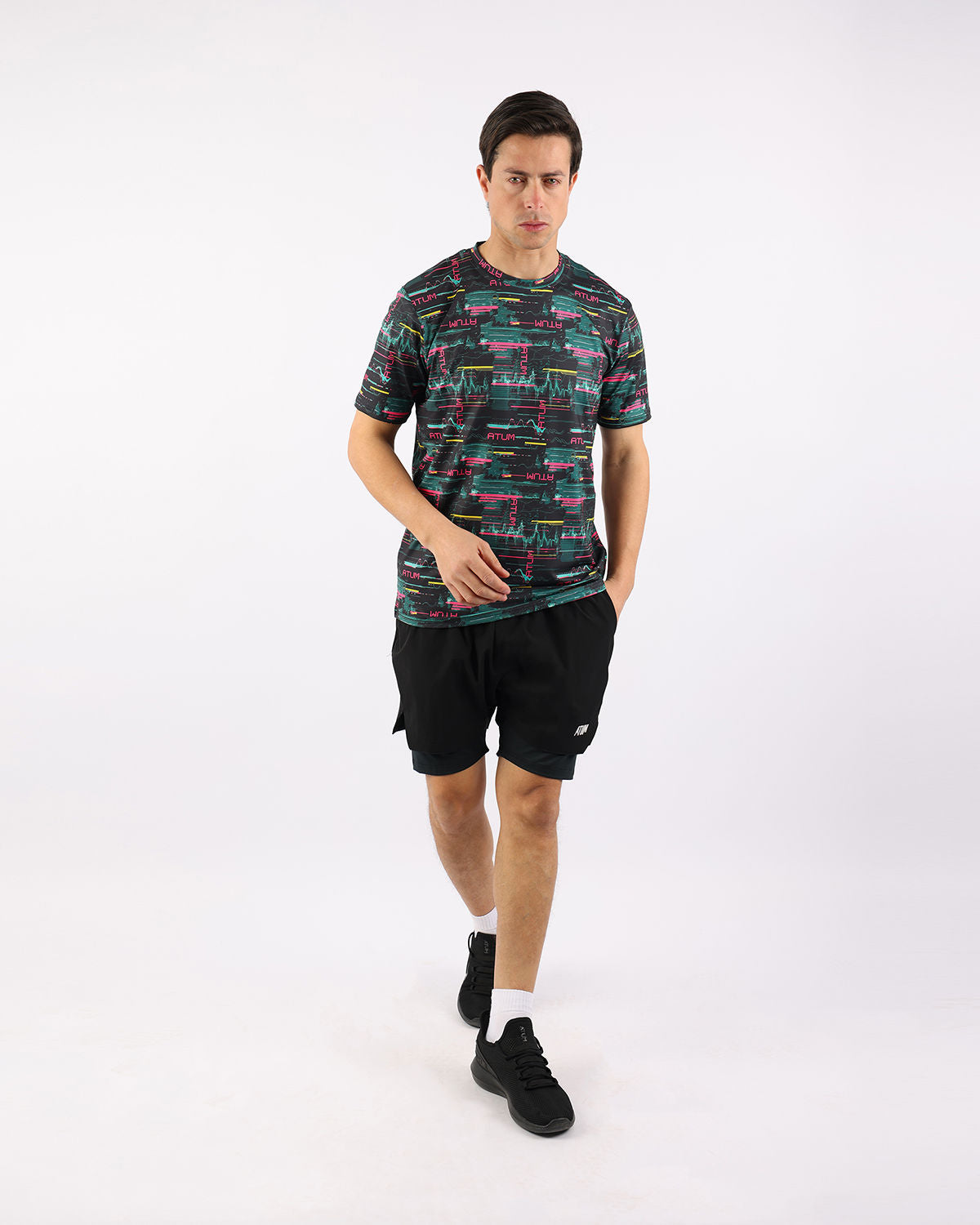 Cyberwave Men's Black T-Shirt-Atum -15235793