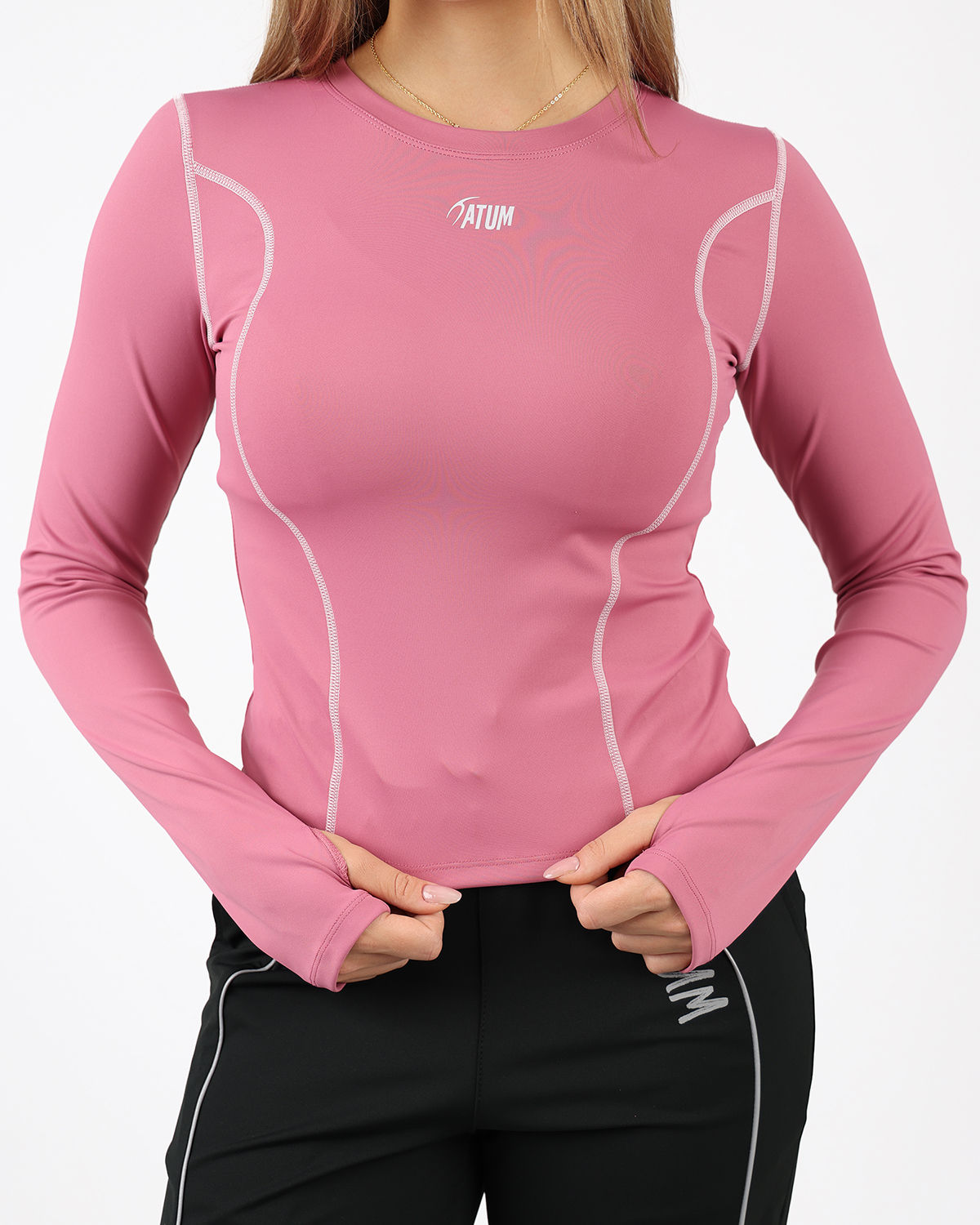 Streamline Long Slevess Women's Rose Top-Atum -37668294
