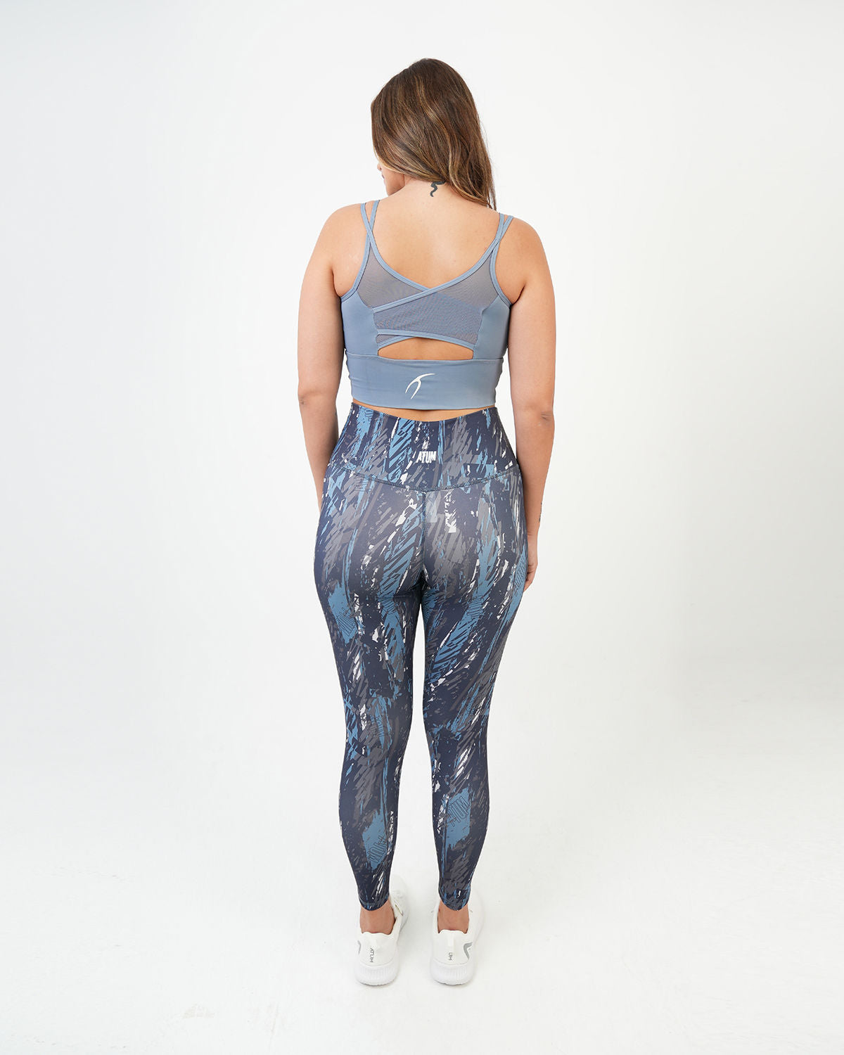 Marble Printed Navy Leggings-Atum -19737560