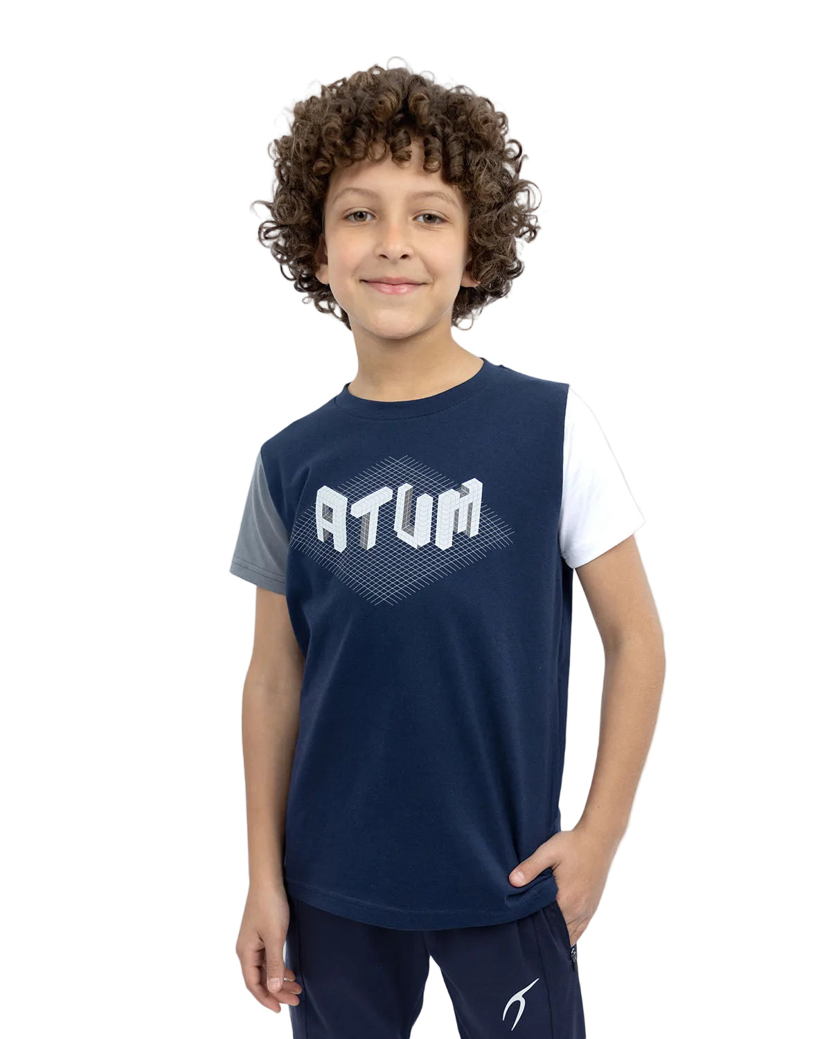 Graphic Logo Boy's Navy T-Shirt-Atum -38944261
