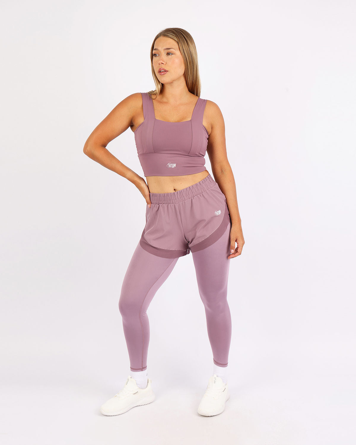 Pocket Wave Skort Purple Leggings-Atum -50229230