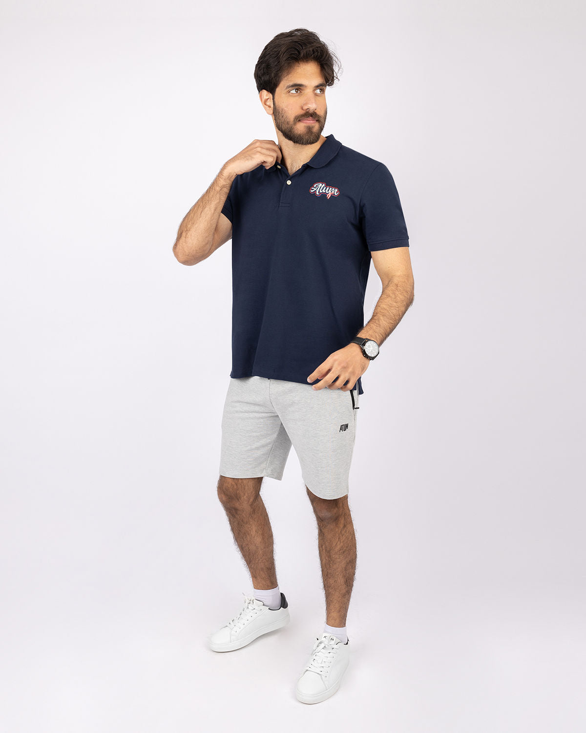 Men's Navy Polo Shirt-Atum -45080293