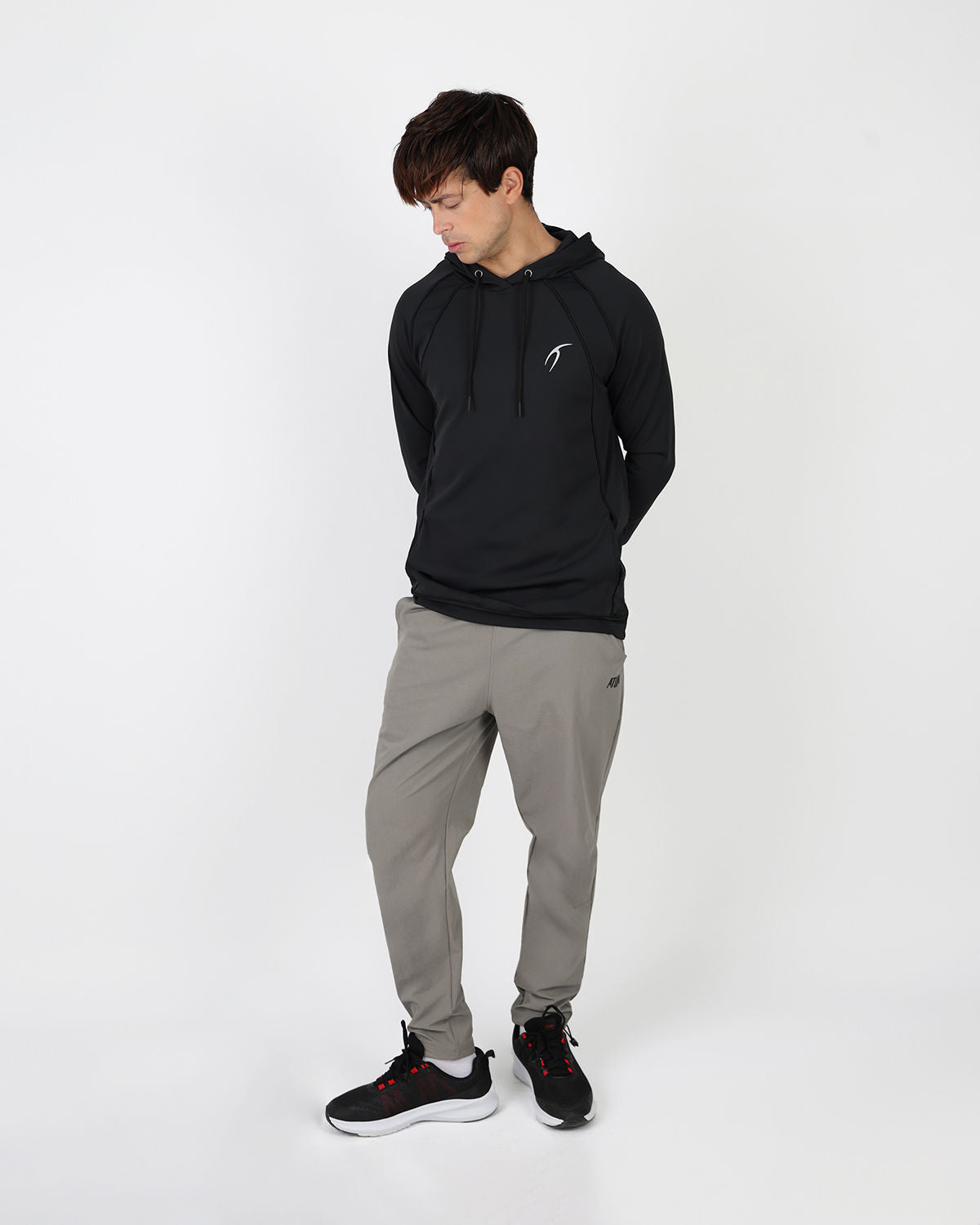 Long-Sleeve Training Black Hoodie-Atum -4413299
