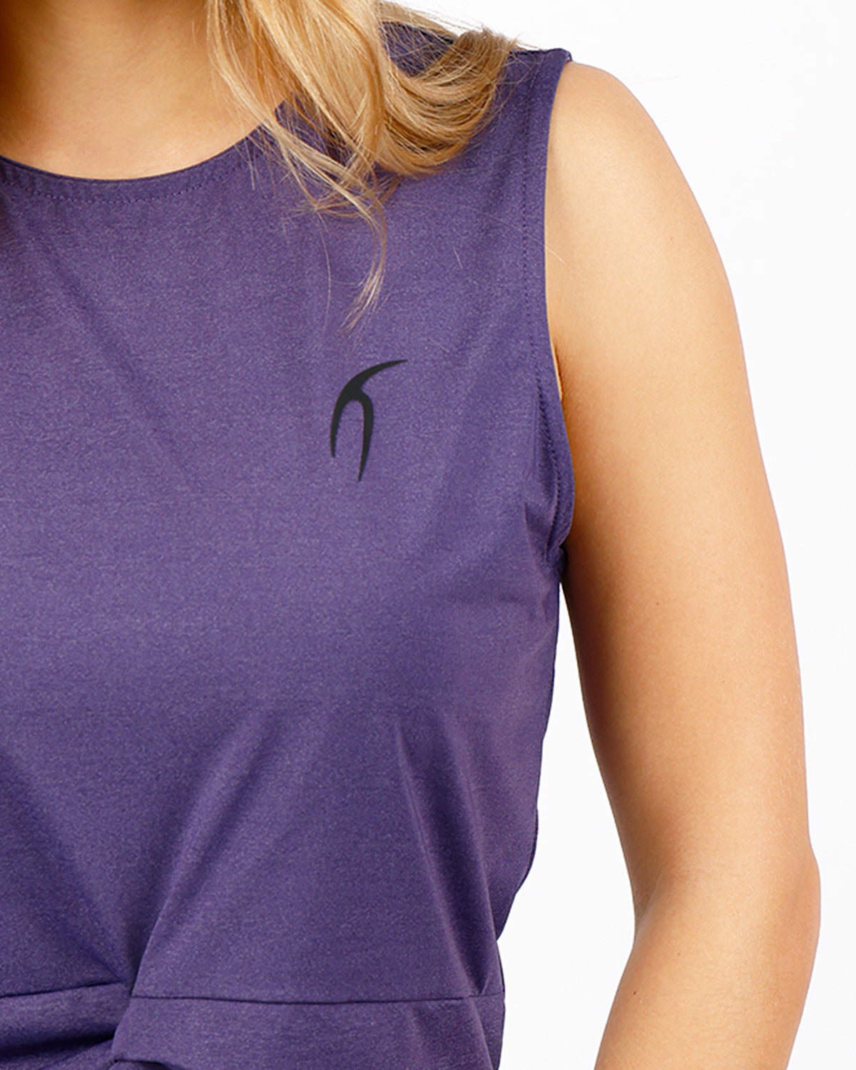 YOGA Twist Cropped Purple Tank Top