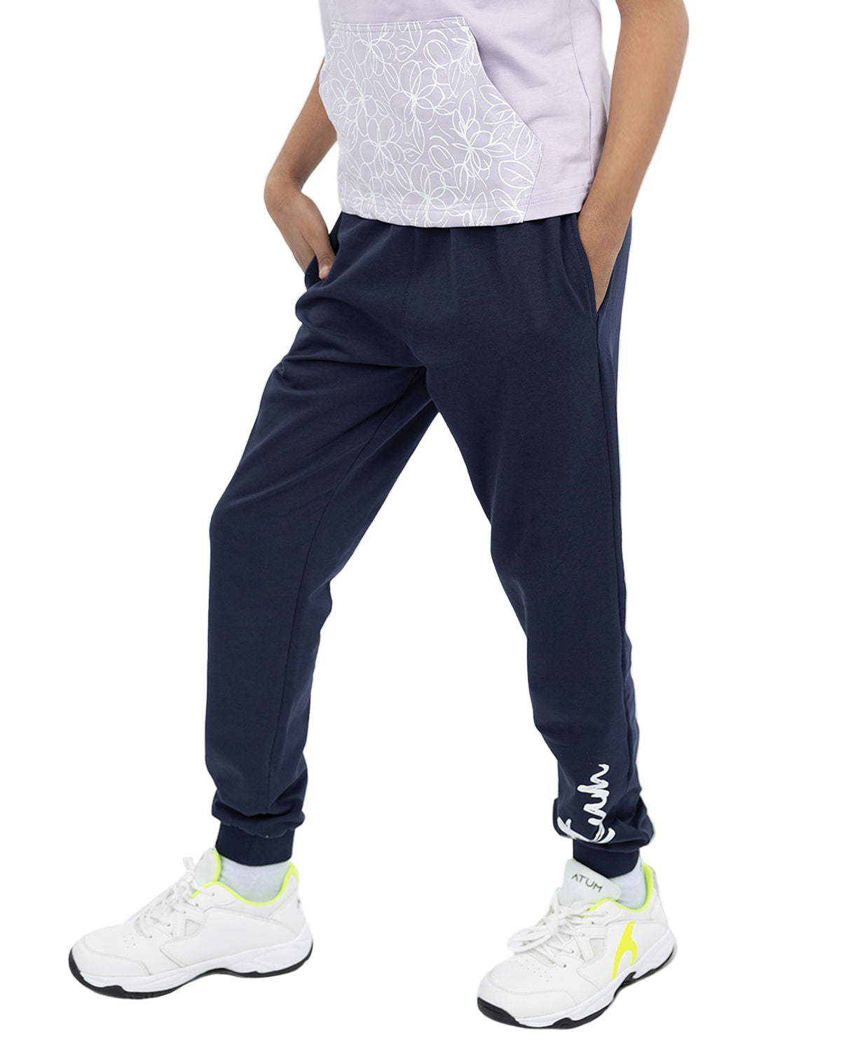 Smooth Girls Navy Sweatpants-Atum -79292516