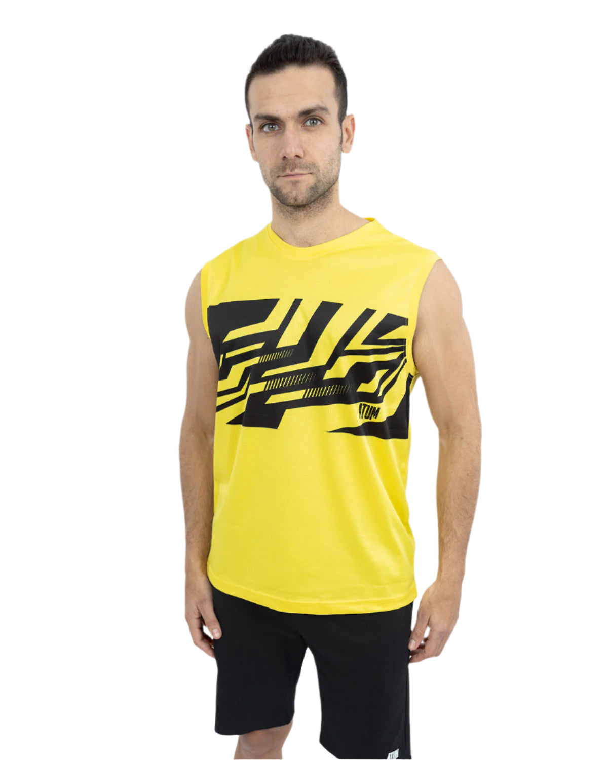 Men's Printed Yellow Tank Top-Atum -69929183