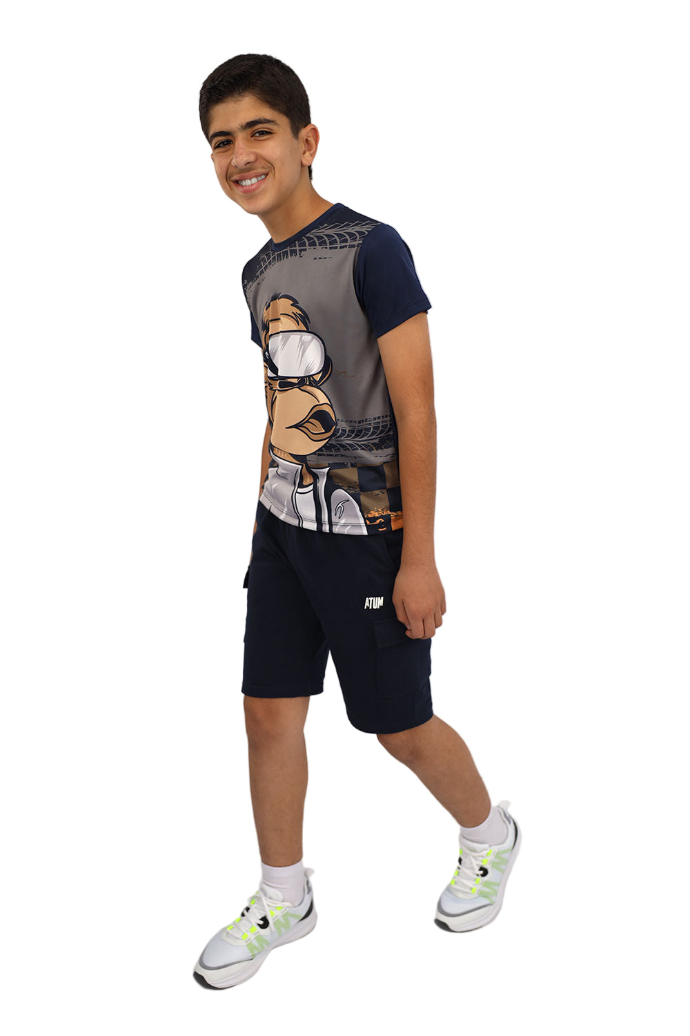 Monkey Graphic Boy's Navy T-Shirt