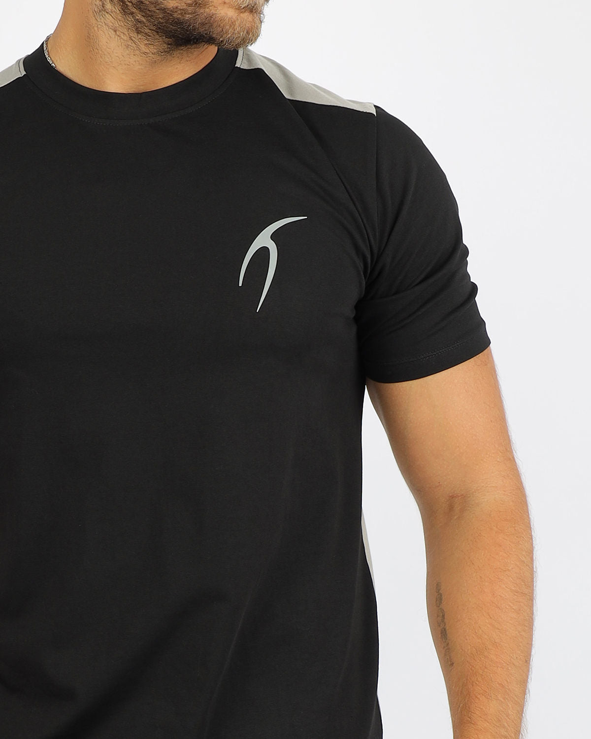 Men's Basic Black T-Shirt-Atum -71258999