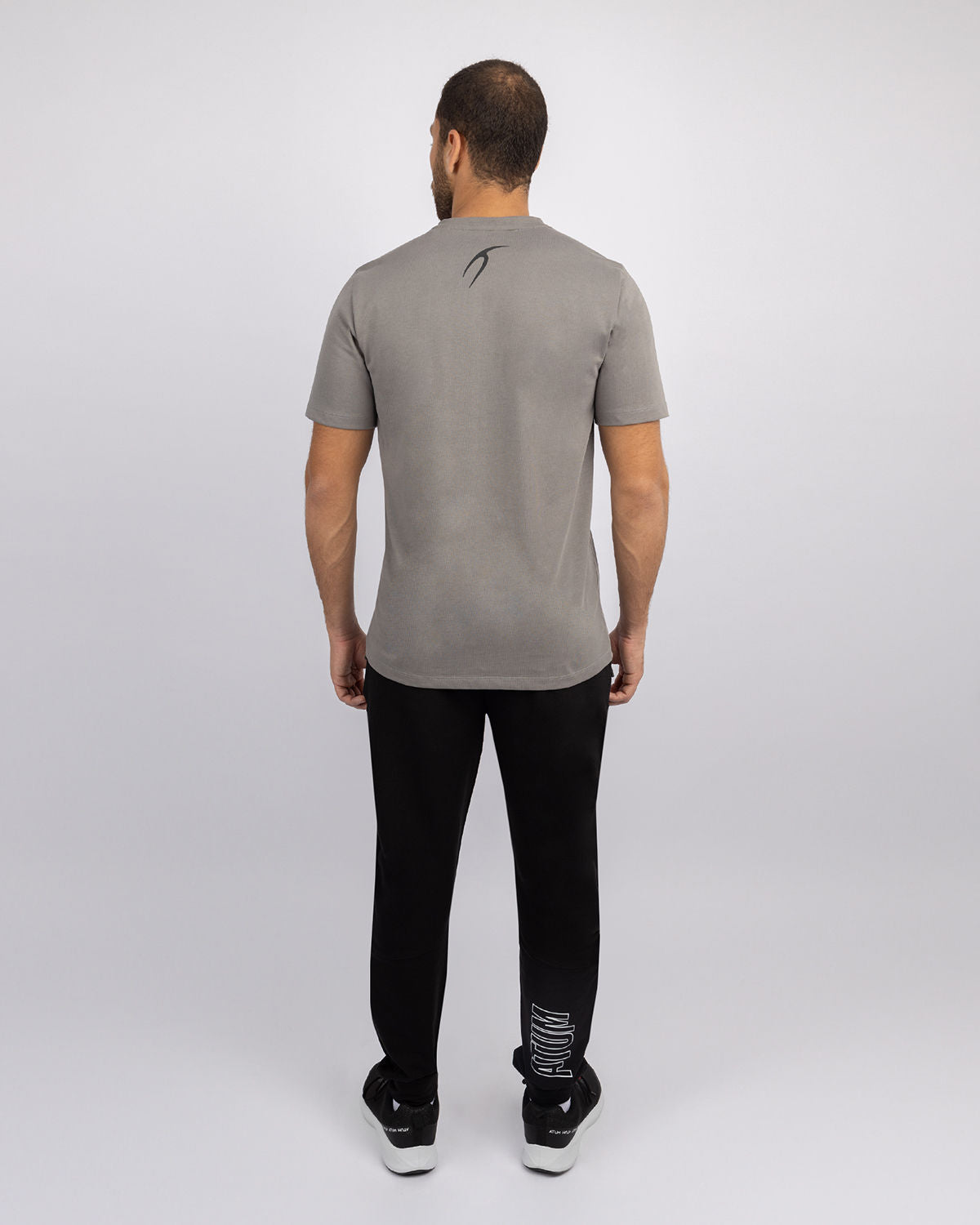Basic Cotton Gray T-Shirt-Atum -68887684