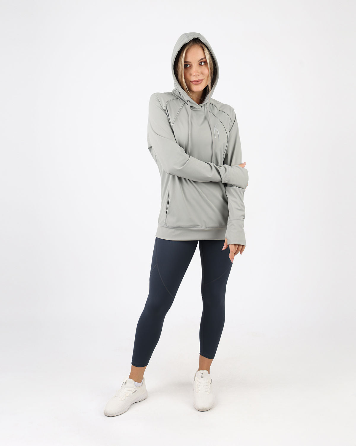Long-Sleeve Training Gray Hoodie-Atum -96656291