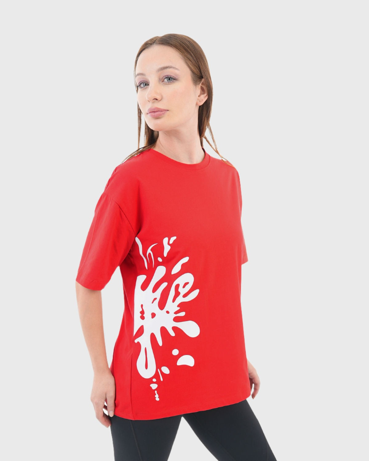 Oversized Splash Red T-Shirt-Atum -53593067