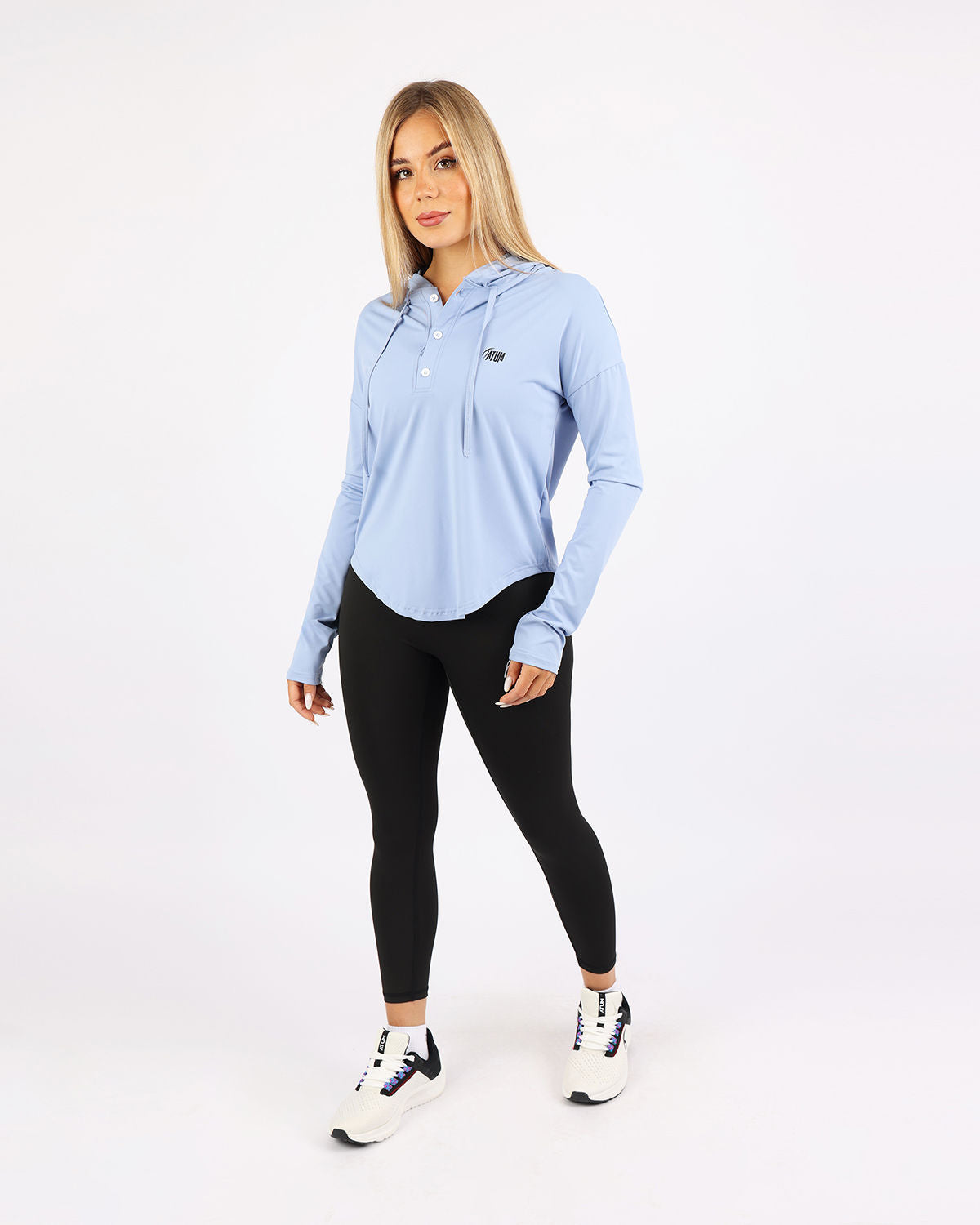 Long Slevess Women's Blue Hoodie-Atum -24752109