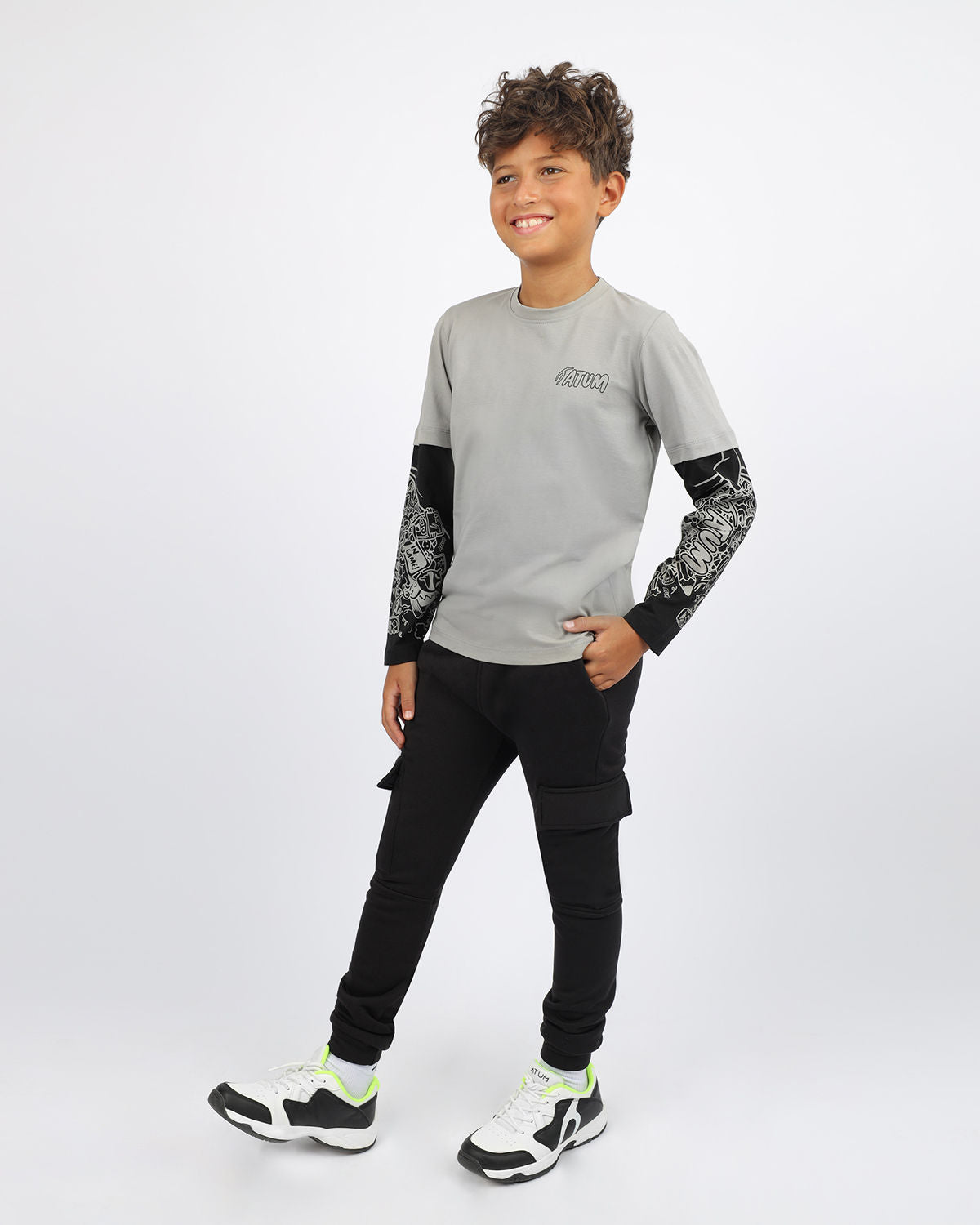 Cotton Boy's Gray T-Shirt-Atum -91140960