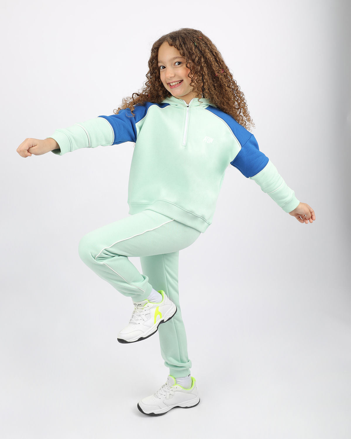 Girl's Quarter Mint Zip Hoodie-Atum -30901283