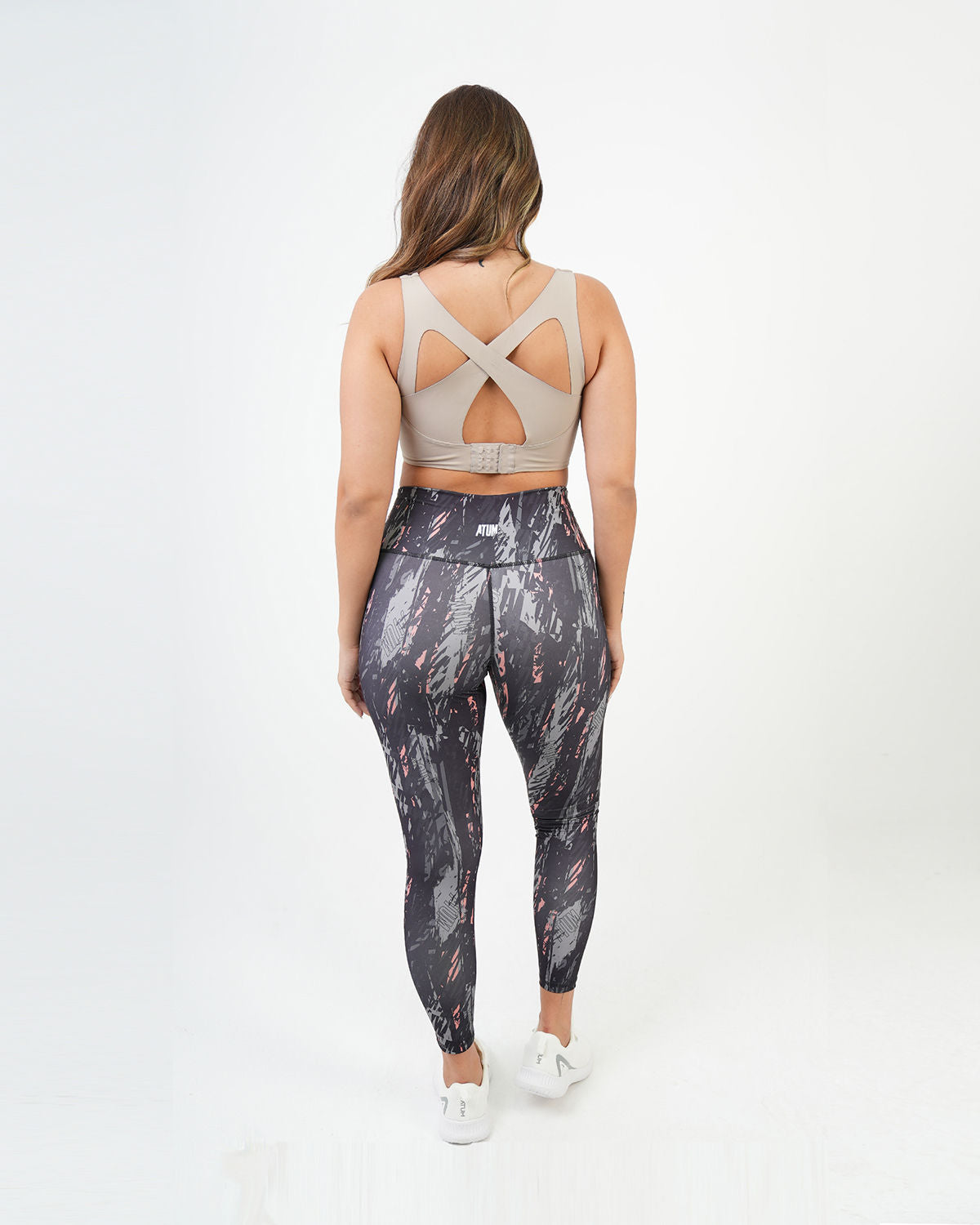 Marble Printed Gray Leggings-Atum -999372