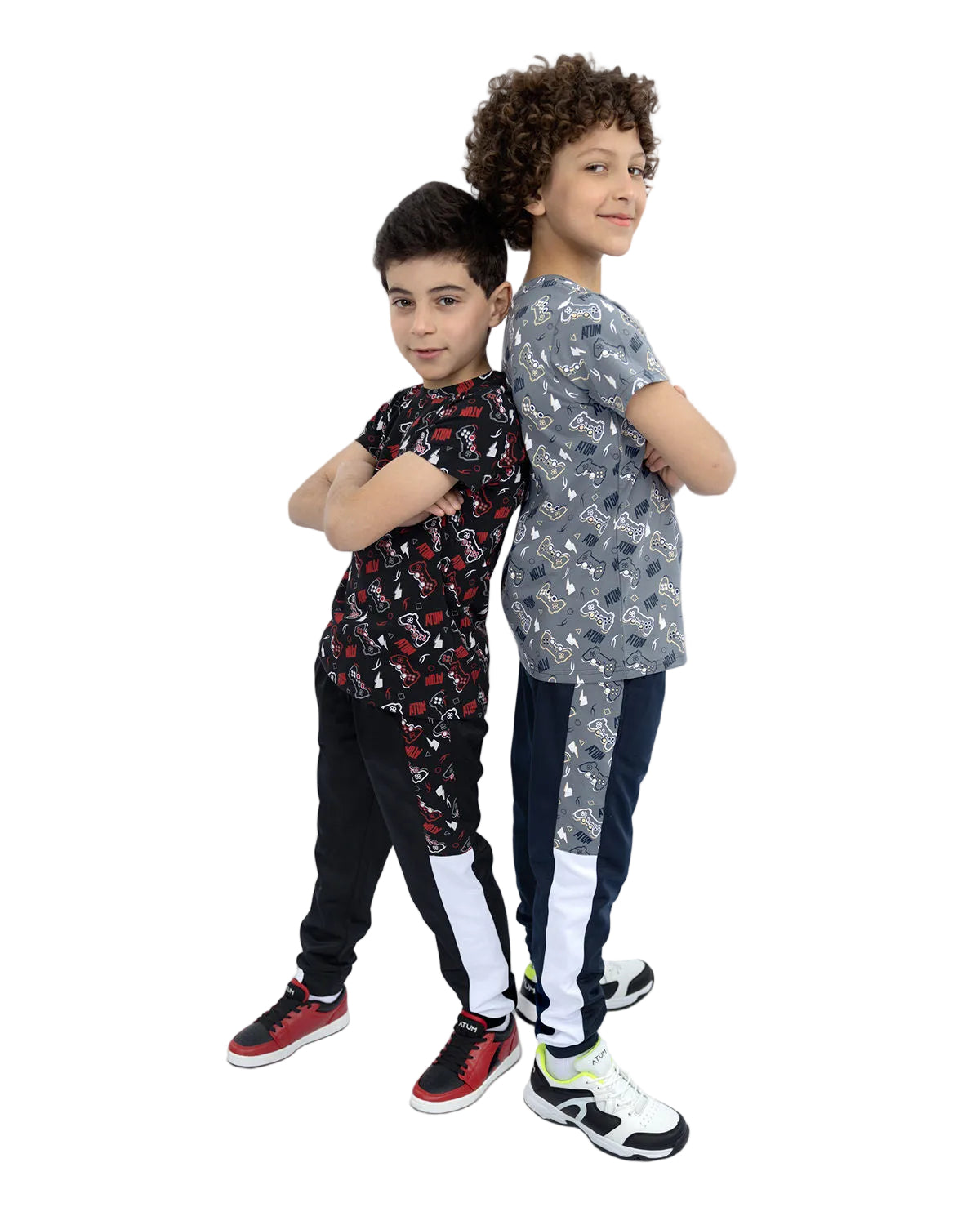 Boy's Graphic Navy Sweatpants-Atum -19312180