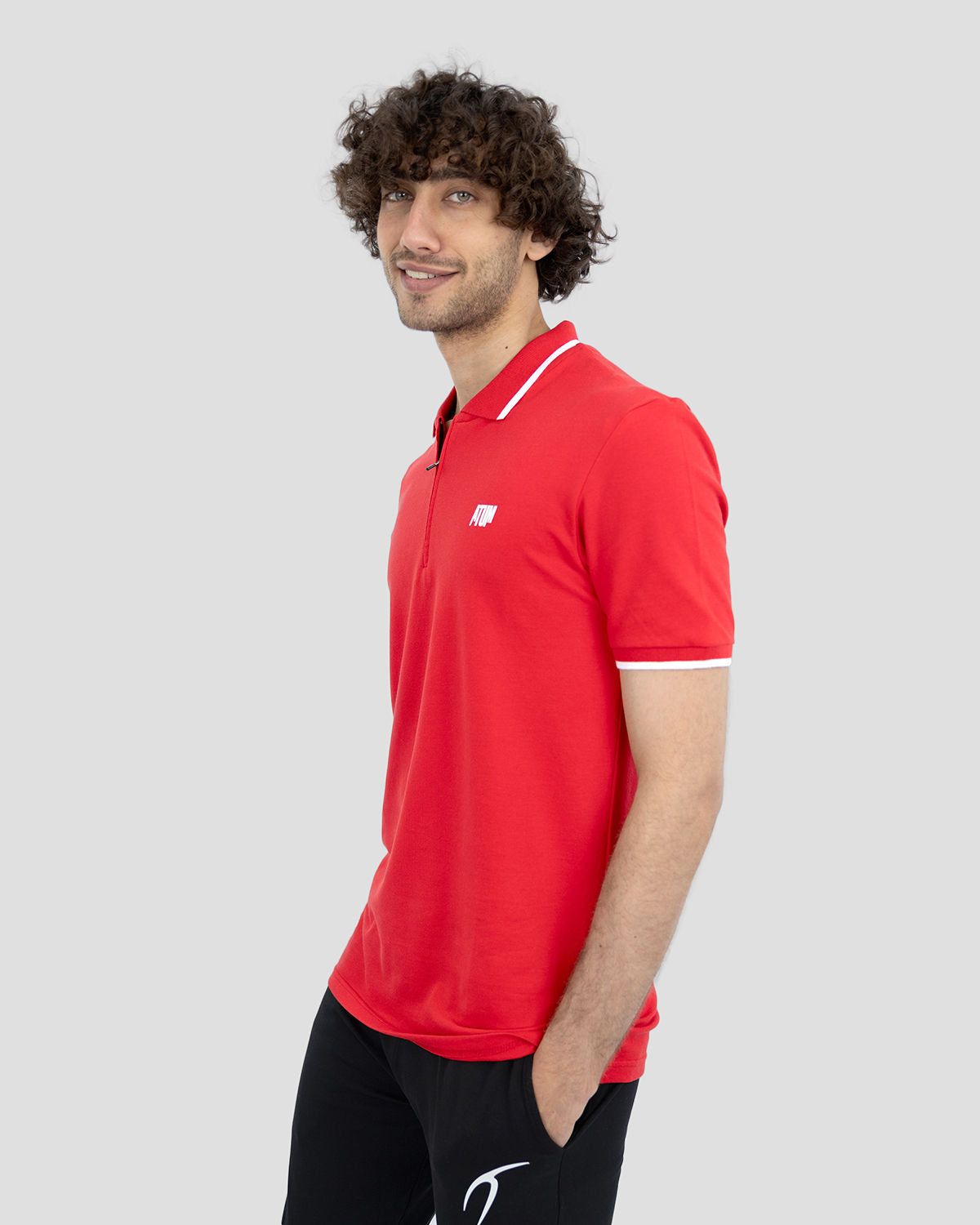 Men's Red Polo Shirt-Atum -97966568