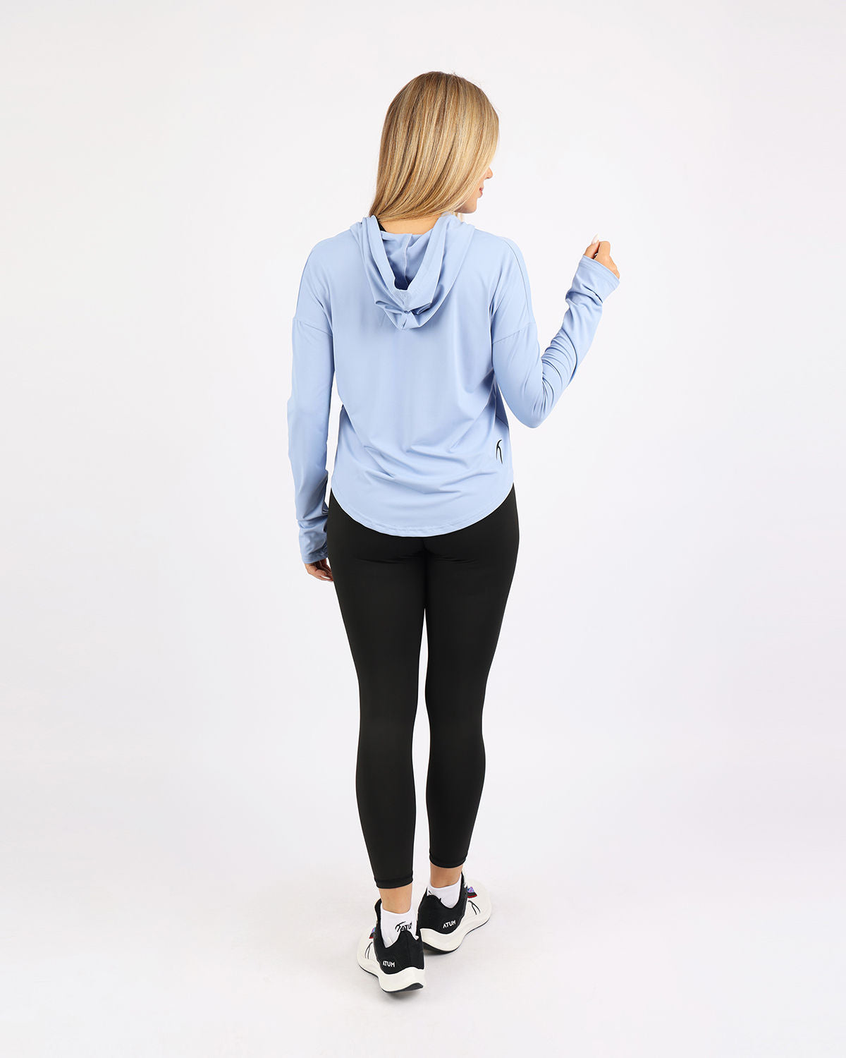 Long Slevess Women's Blue Hoodie-Atum -44466689