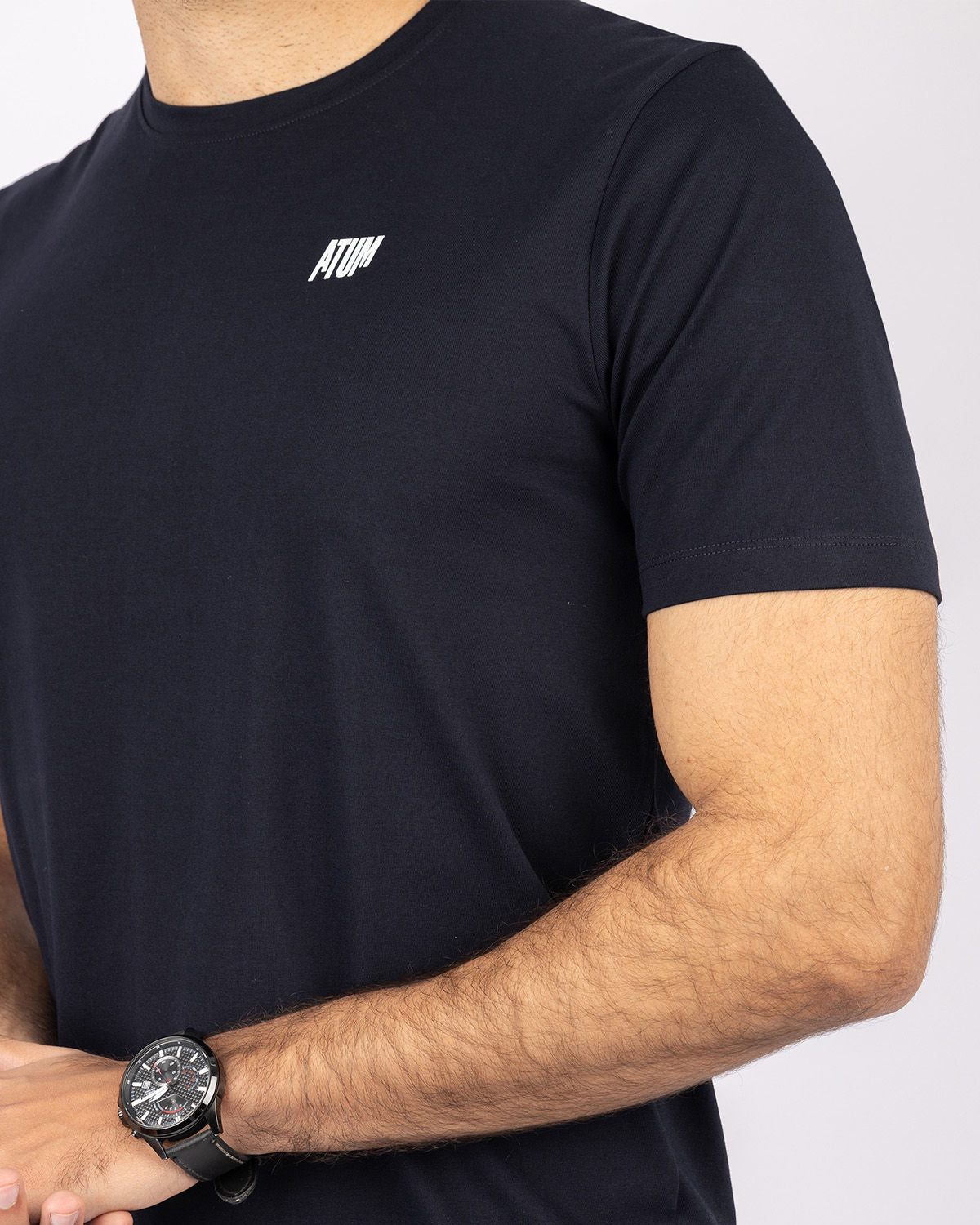 Basic Cotton Navy T-Shirt-Atum -21227175