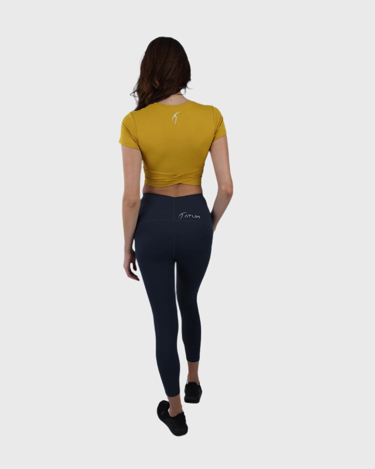 Twisted Short Sleeves Yellow Crop Top-Atum -91666245