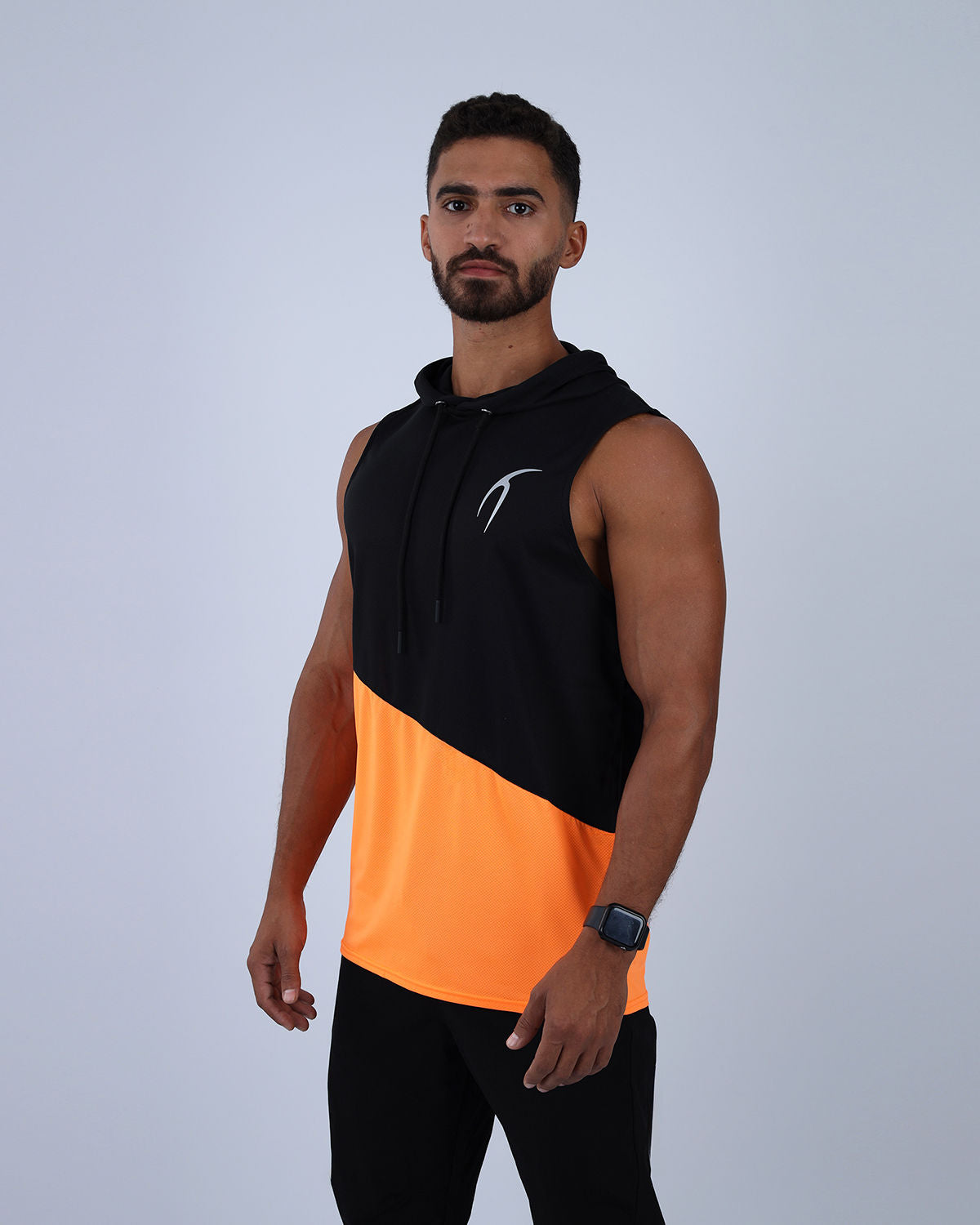 Sleeveless Breathable Orange Hoodie-Atum -38714757