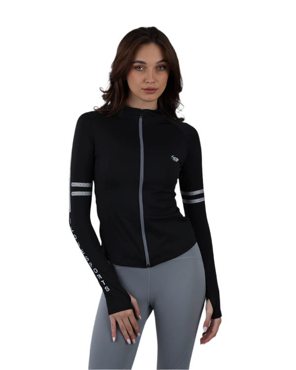 Athleisure Inspire Zip Black Jacket-Atum -11116872