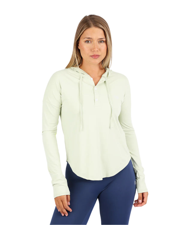 Long Slevess Women's Green Hoodie-Atum -86468966