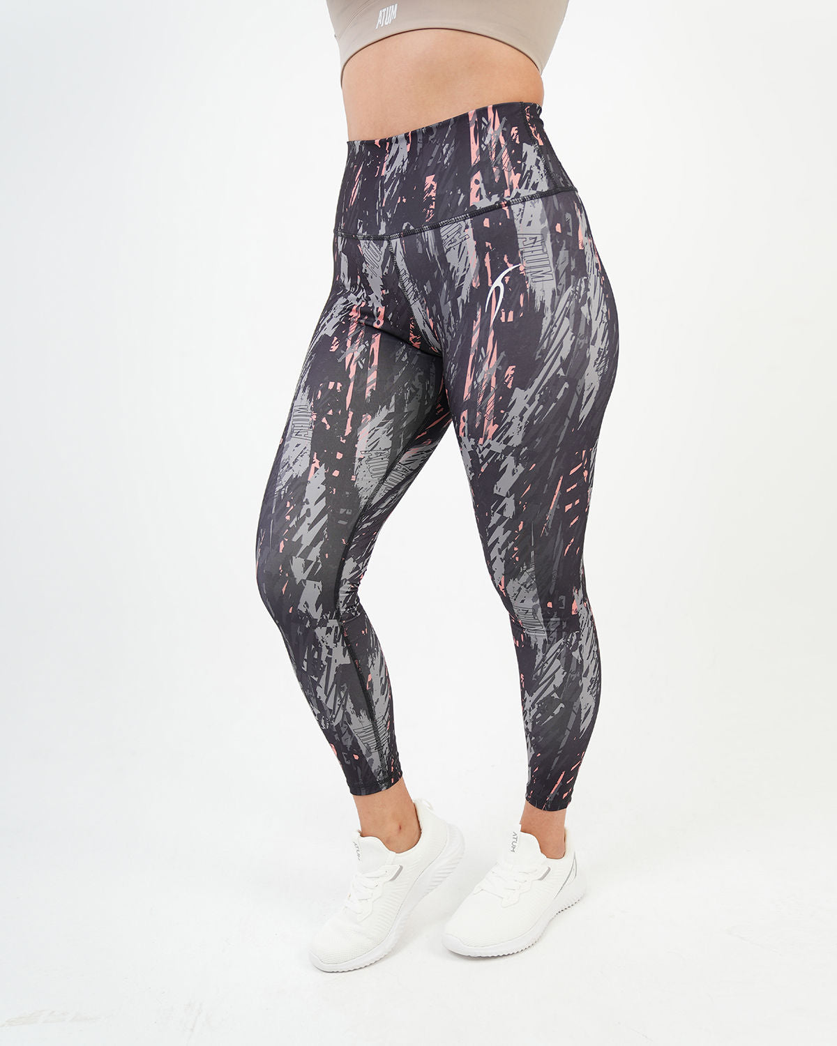 Marble Printed Gray Leggings-Atum -81342750