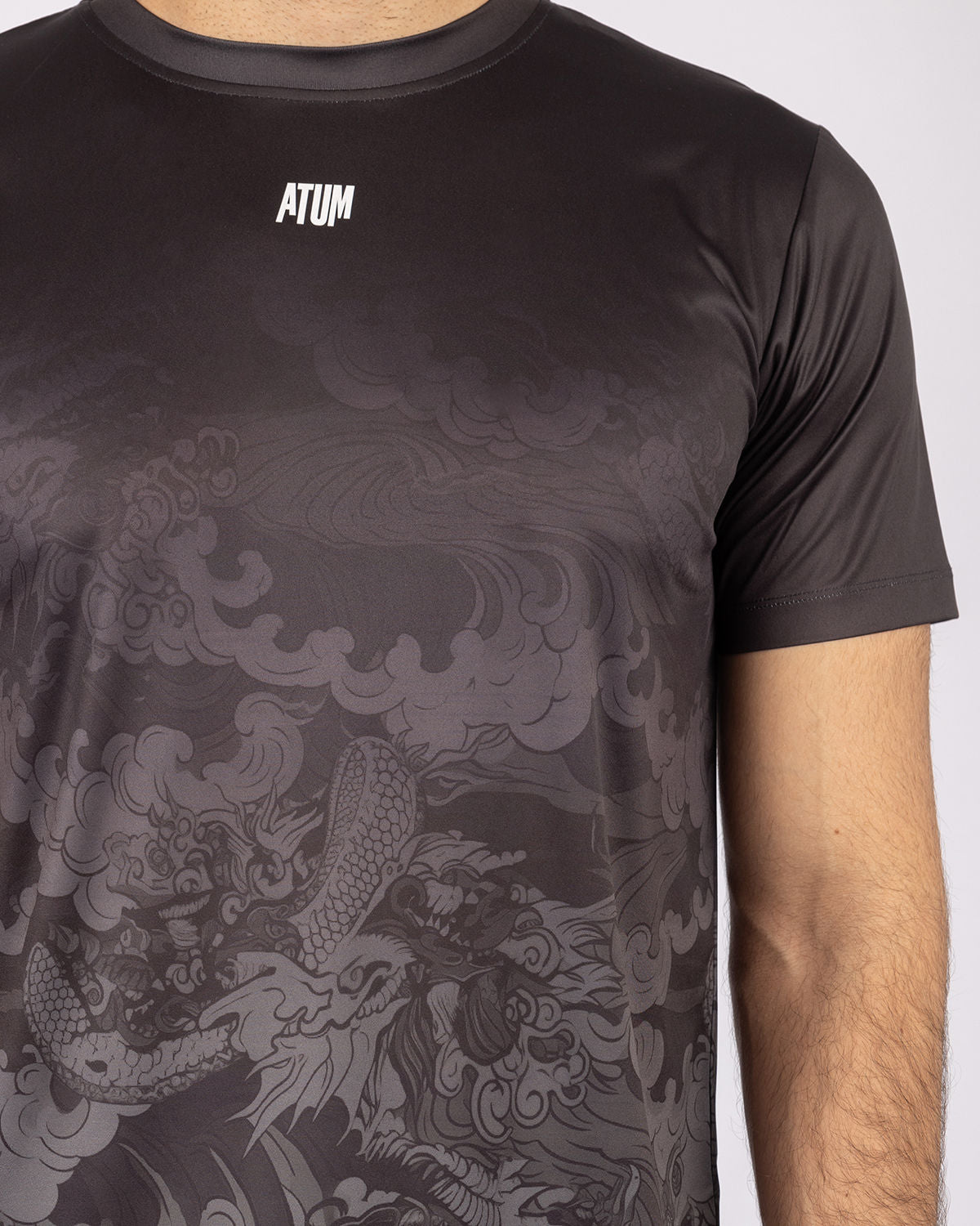 Round Printed Black T-Shirt-Atum -37622338