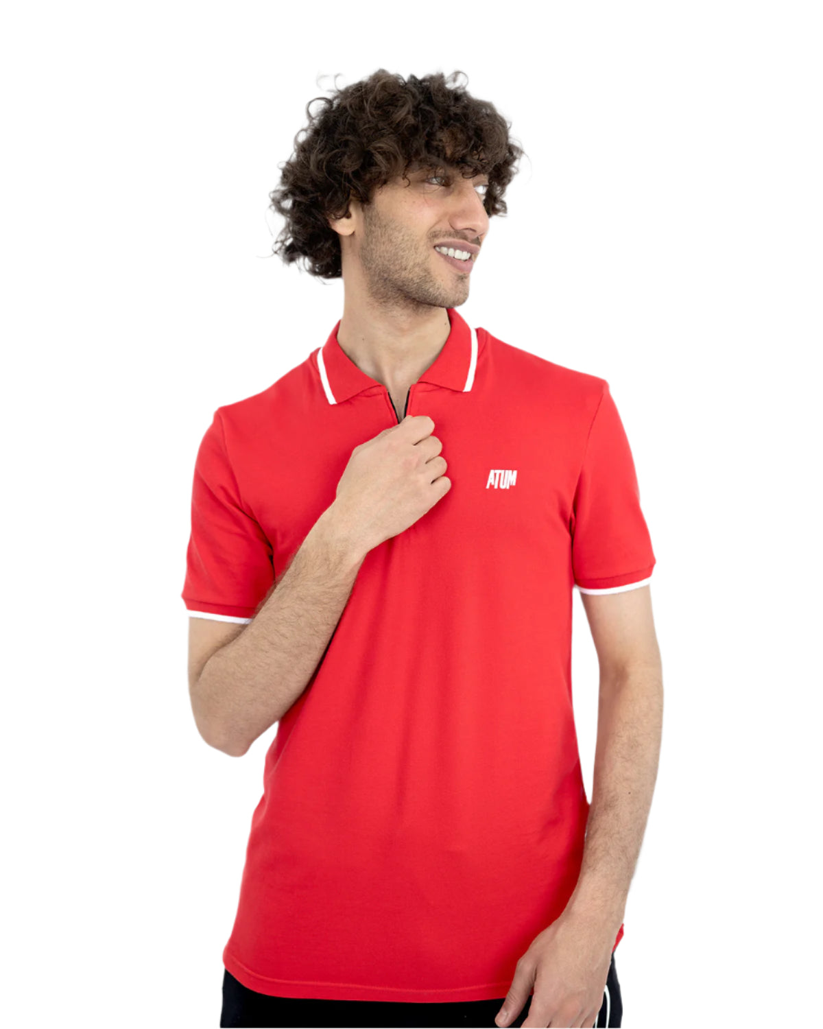 Men's Red Polo Shirt-Atum -94797448