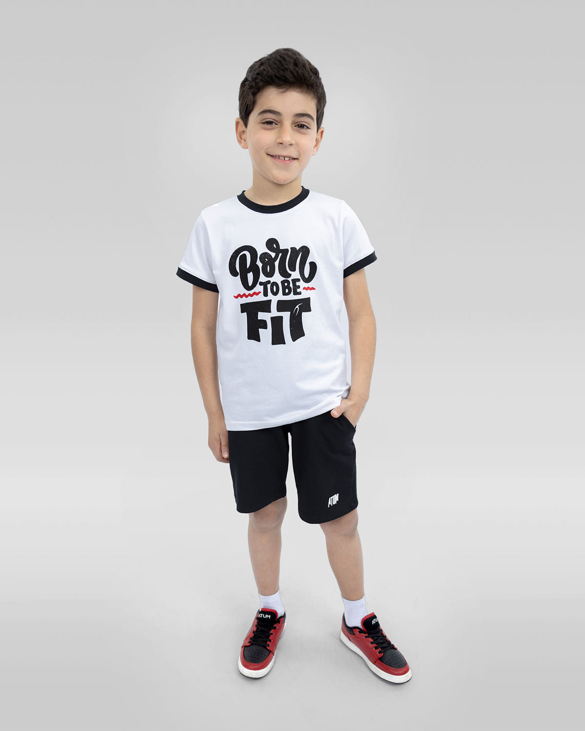 Be Fit Crew-Neck White T-Shirt-Atum -96307470