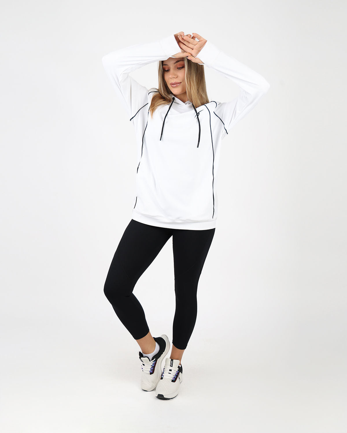 Long-Sleeve Training White Hoodie-Atum -97914808