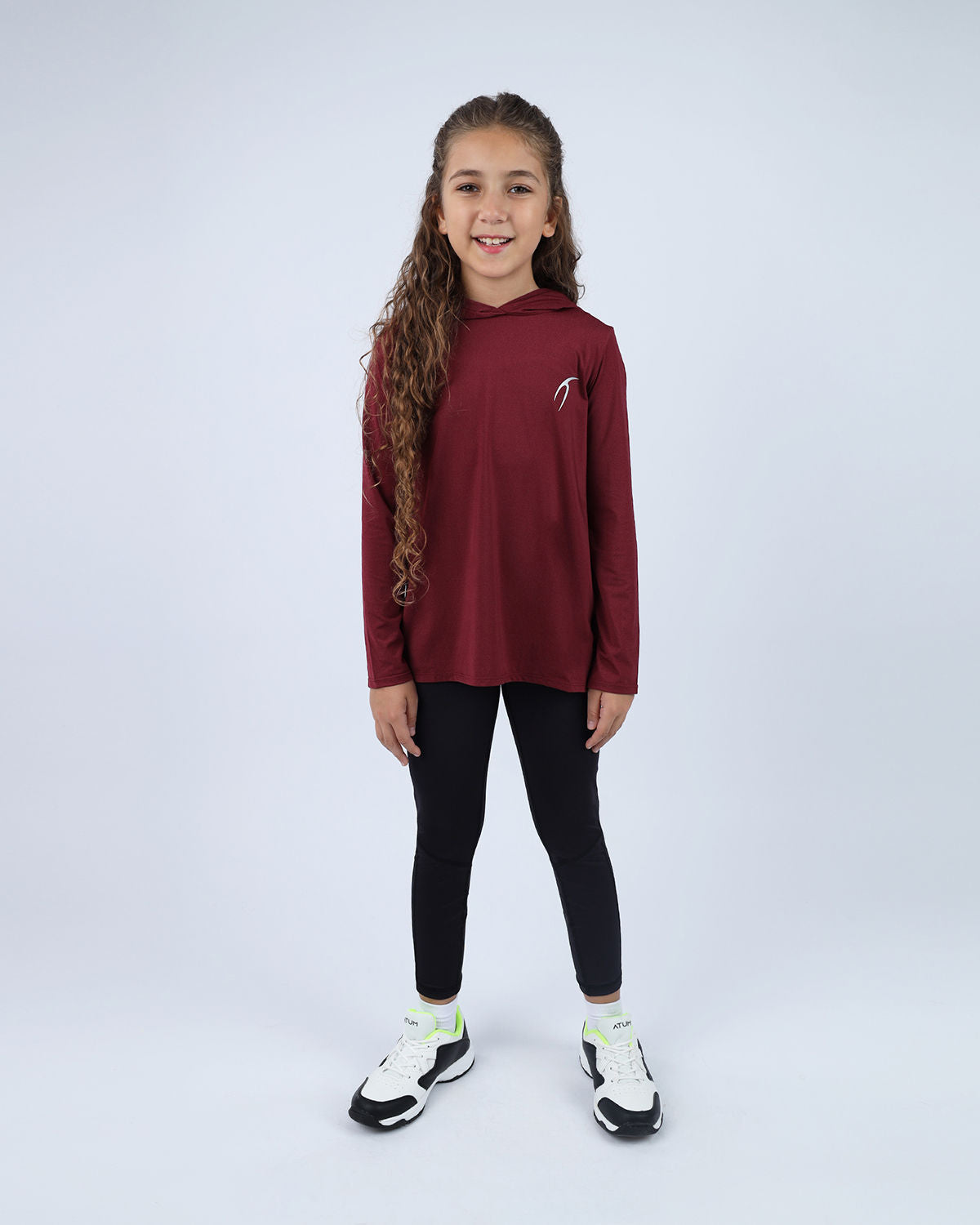 Vivid Long-Sleeve Burgundy Hoodie-Atum -17814074