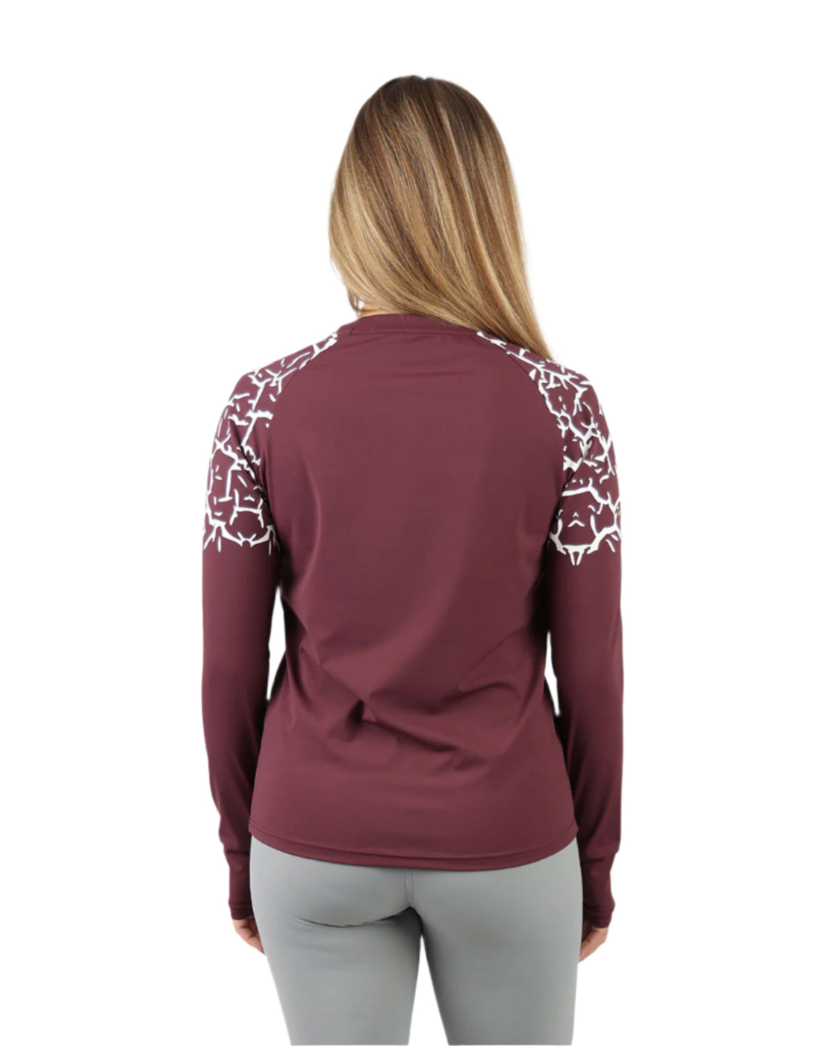 Graphic Long-Sleeve Burgundy T-Shirt-Atum -89448049