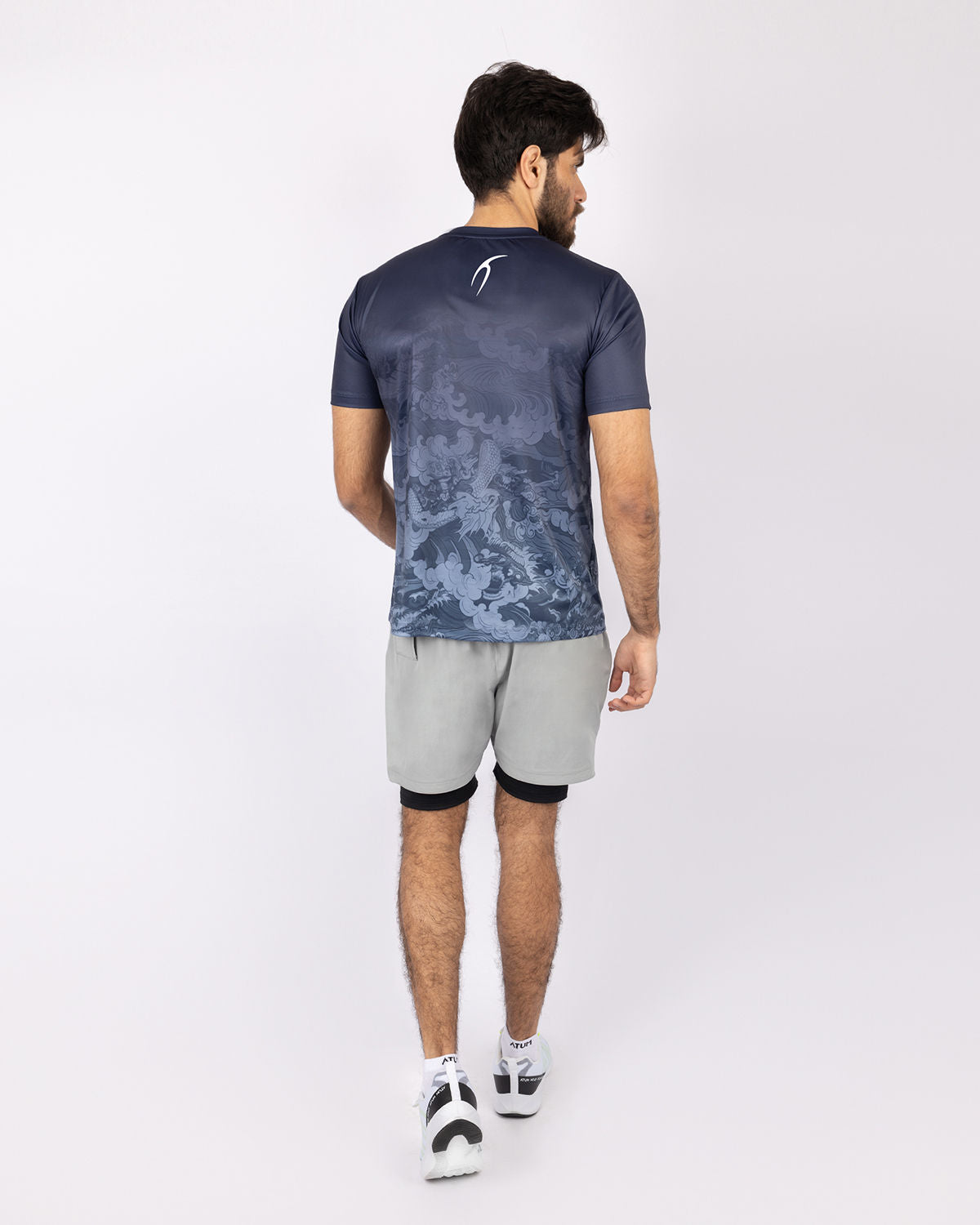 Round Printed Navy T-Shirt-Atum -22947591