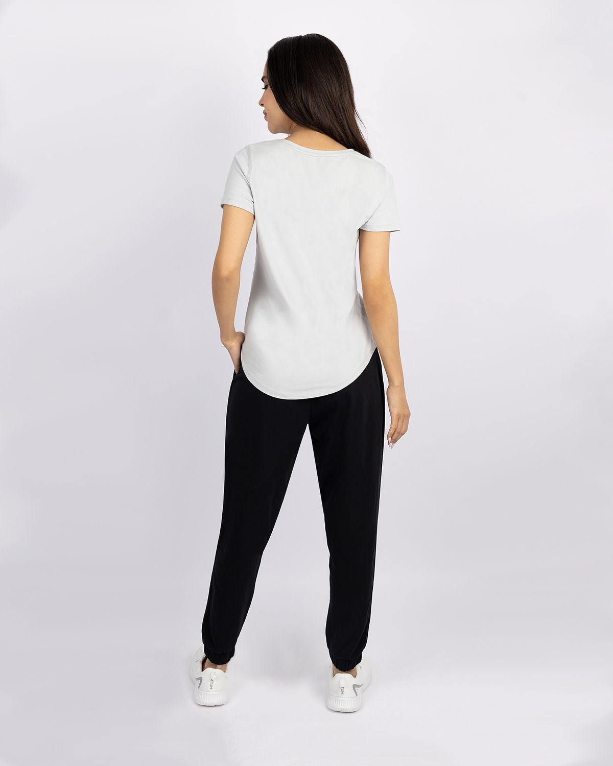 Basic Short Sleeves Gray T-Shirt-Atum -30638195