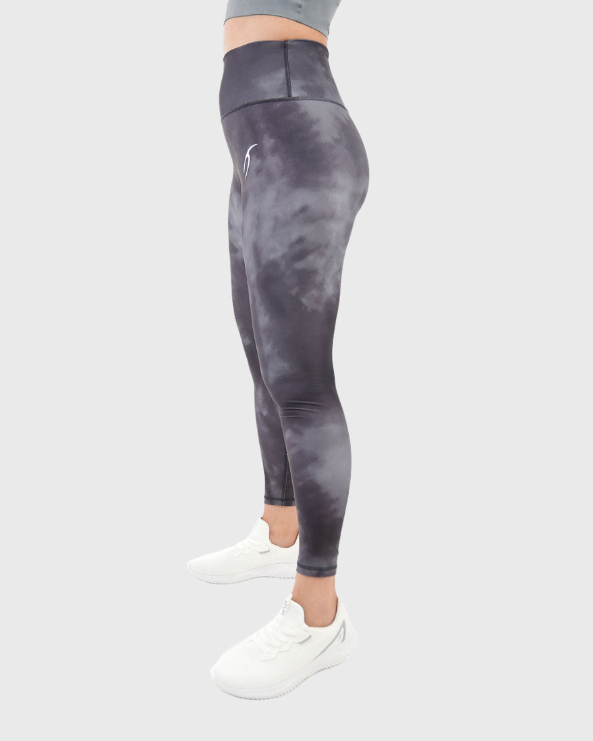 Yoga Printed Gray Leggings-Atum -27178366